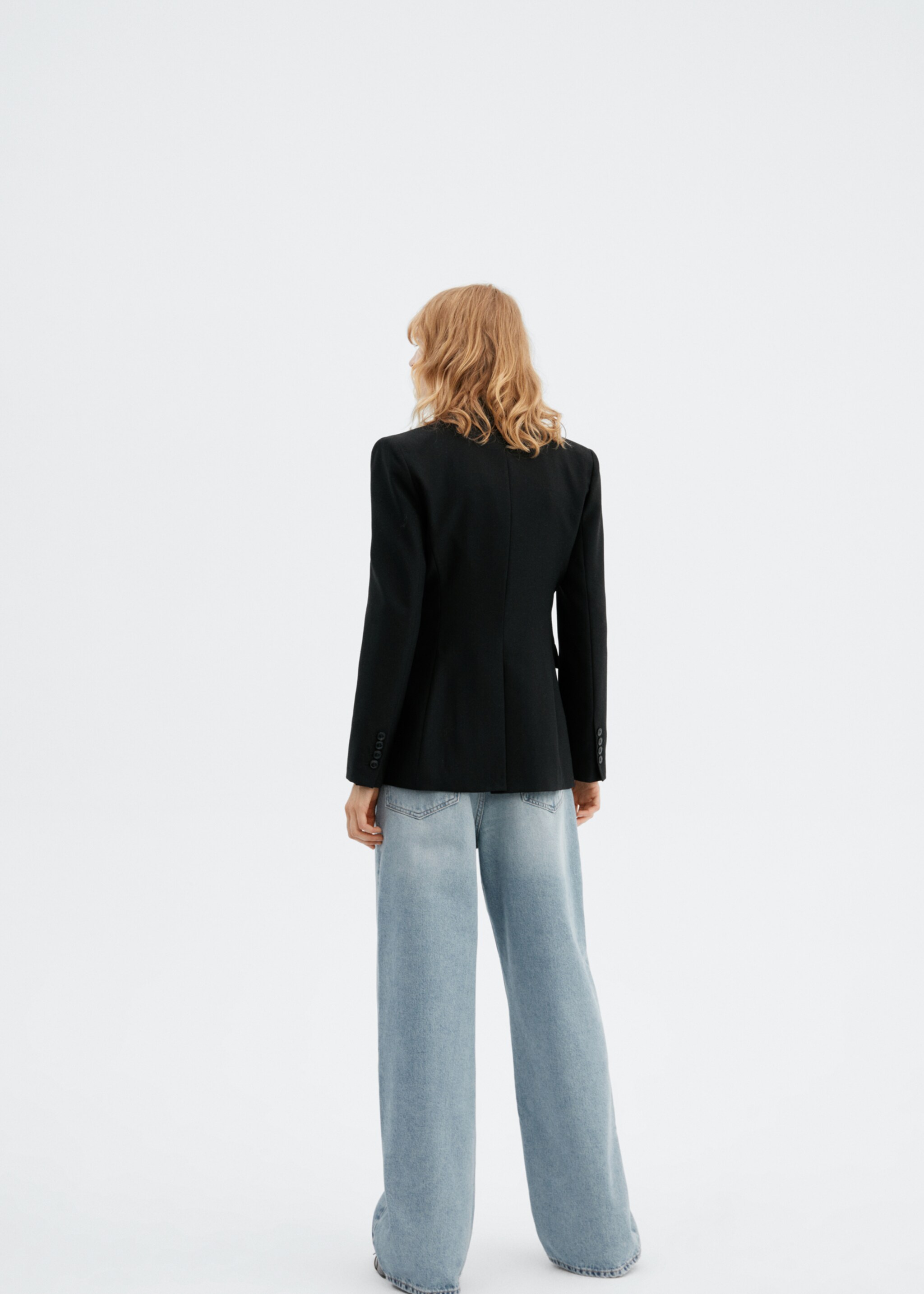 Wide leg mid-rise jeans - Reverse of the article, Medium Vintage Blue. Ref: 57036020-00.