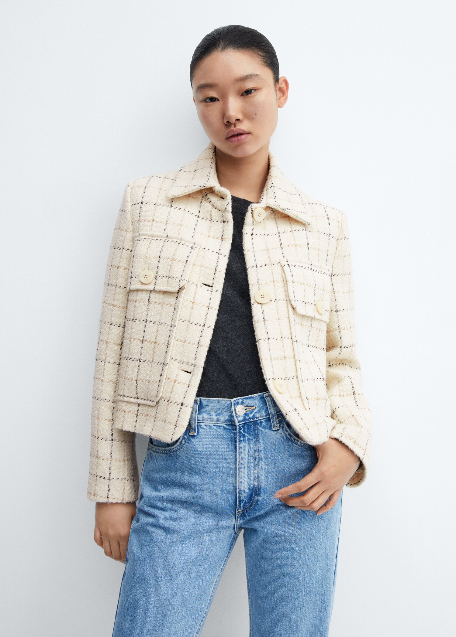 Check tweed jacket - Medium plane