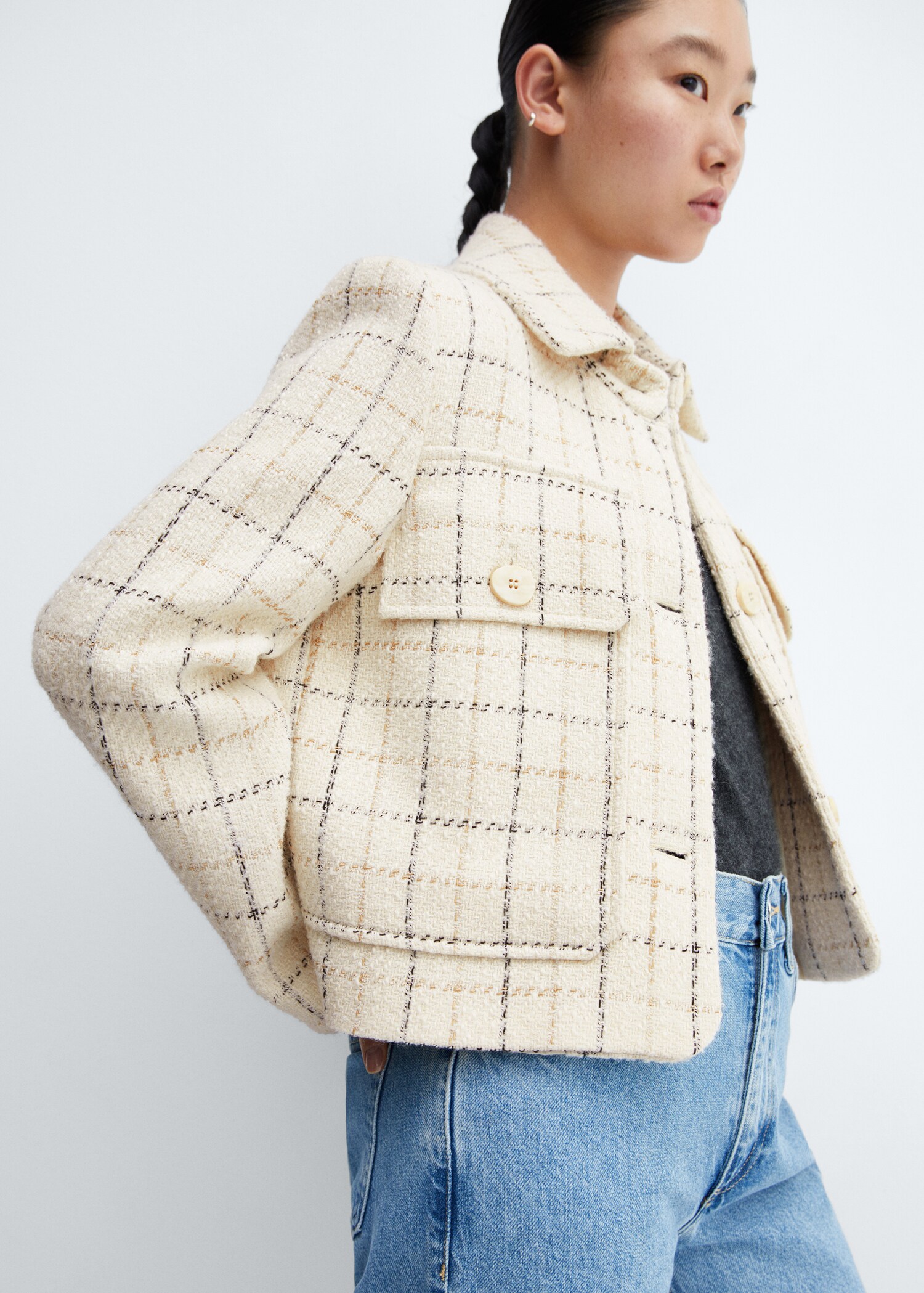 Check tweed jacket - Details of the article 1