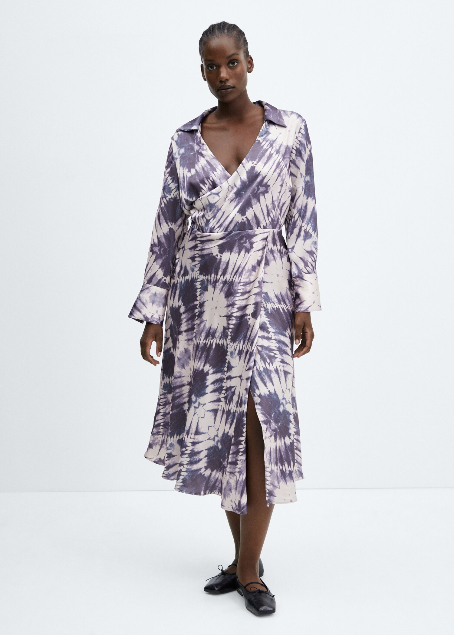 Satin tie-dye dress - Details of the article 3