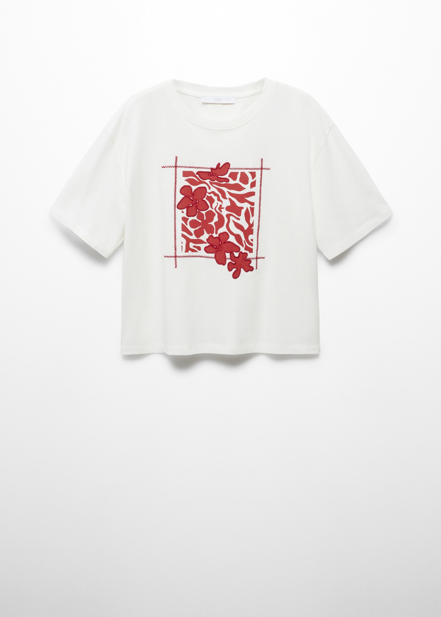 Embroidered details print t-shirt - Article without model