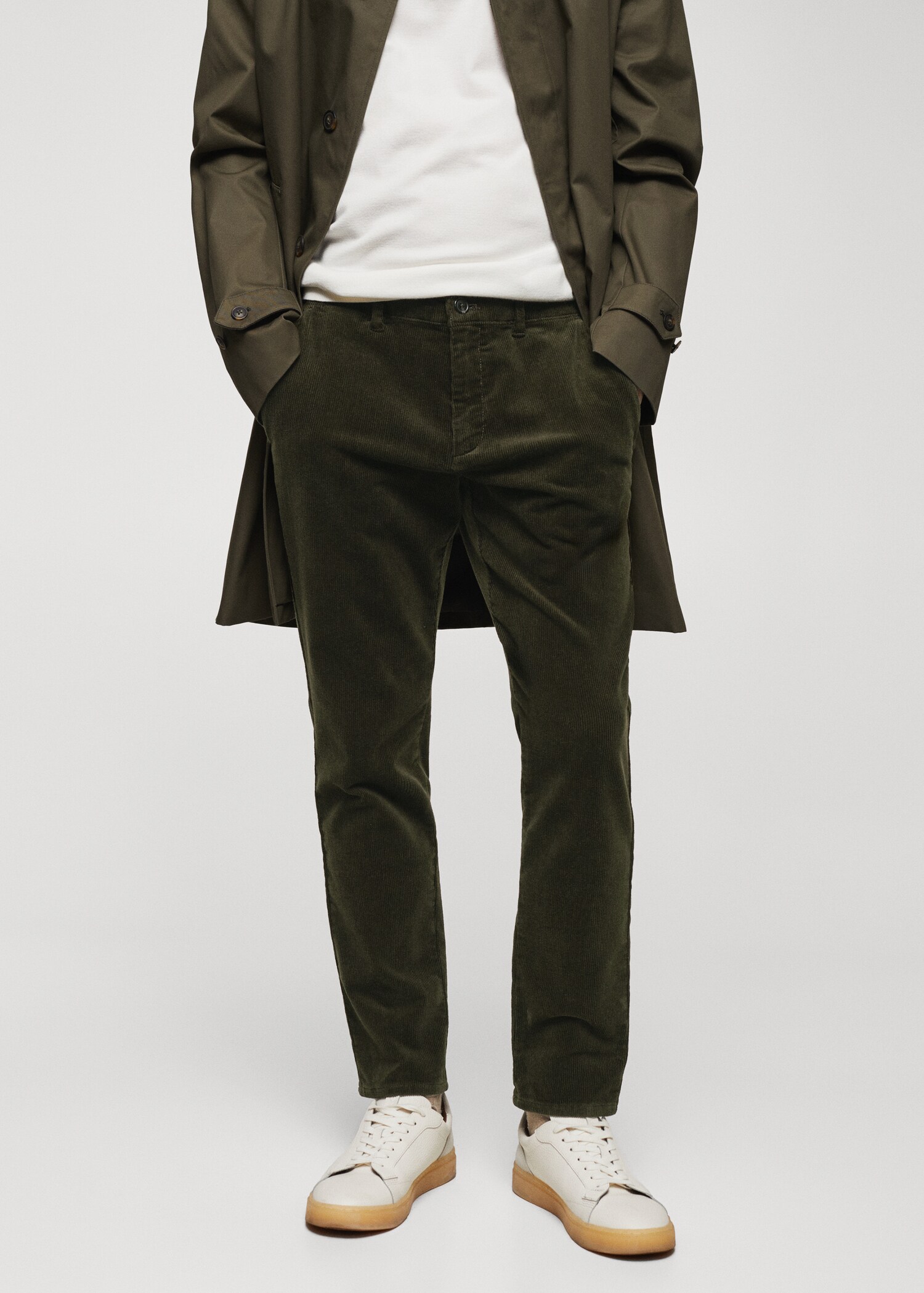 Corduroy slim-fit cropped trousers - Medium plane
