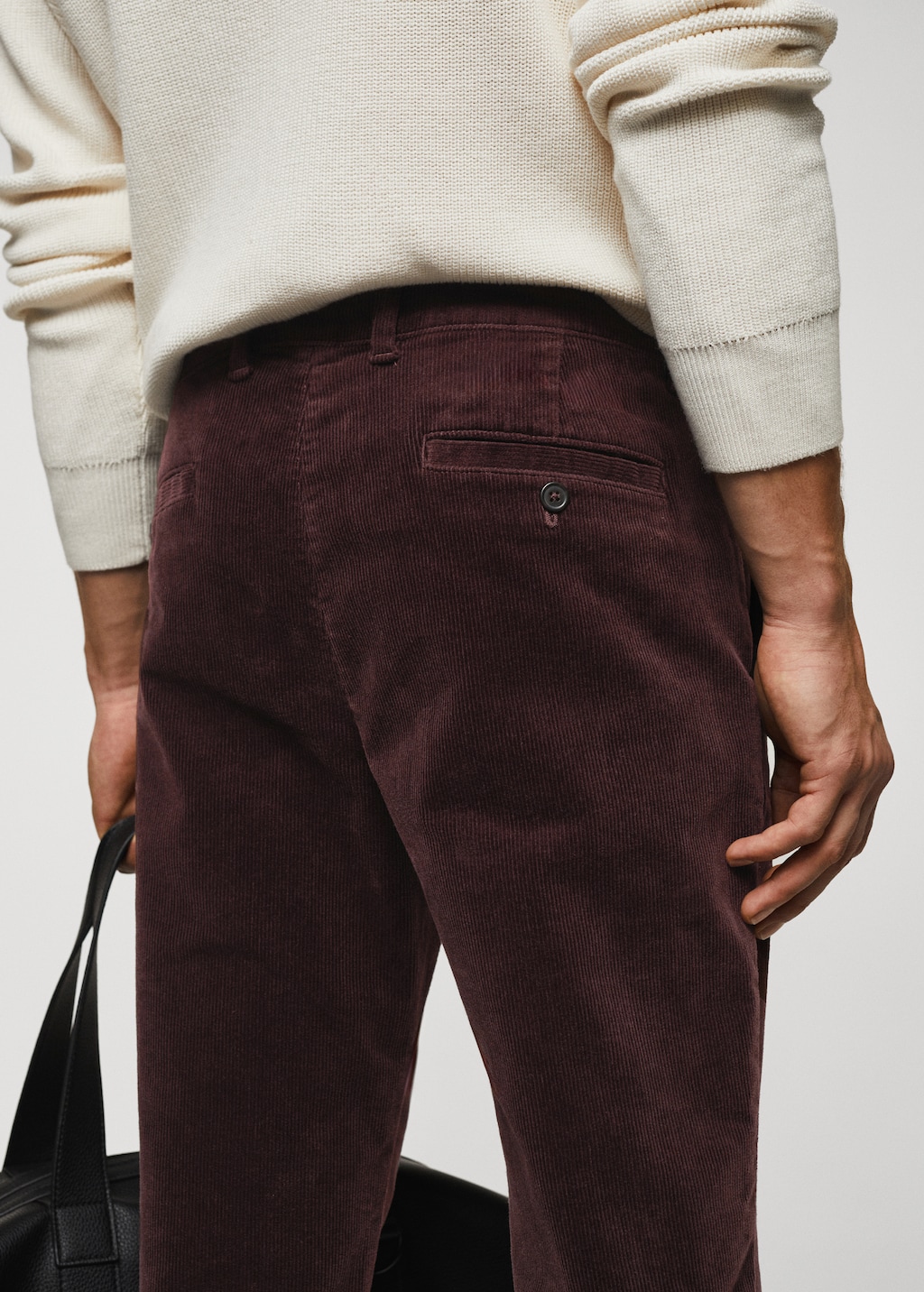 Corduroy slim fit cropped trousers Men MANGO OUTLET United Kingdom