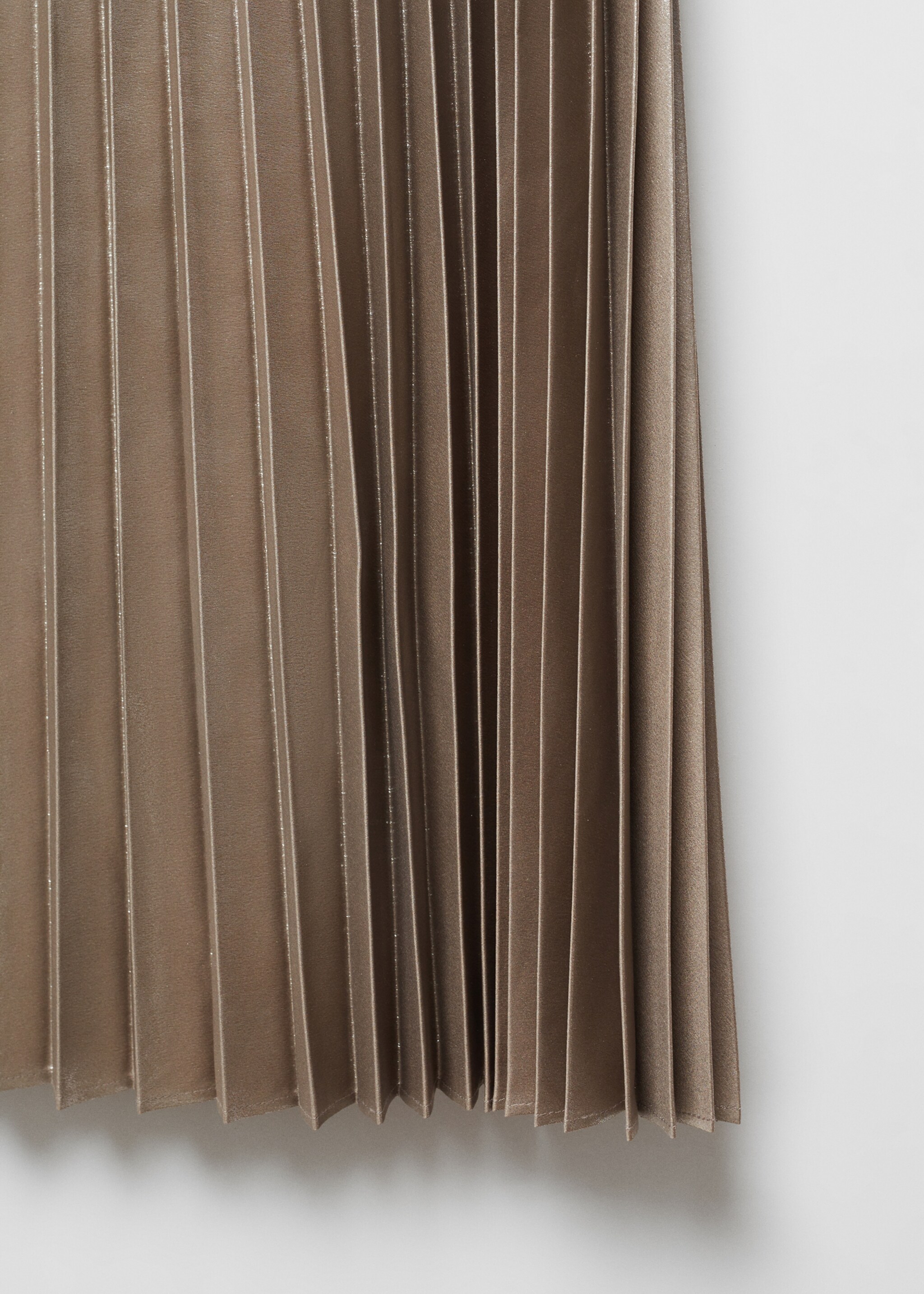 Metallic pleated skirt - Details of the article 8, Silver. Ref: 57036716-00.