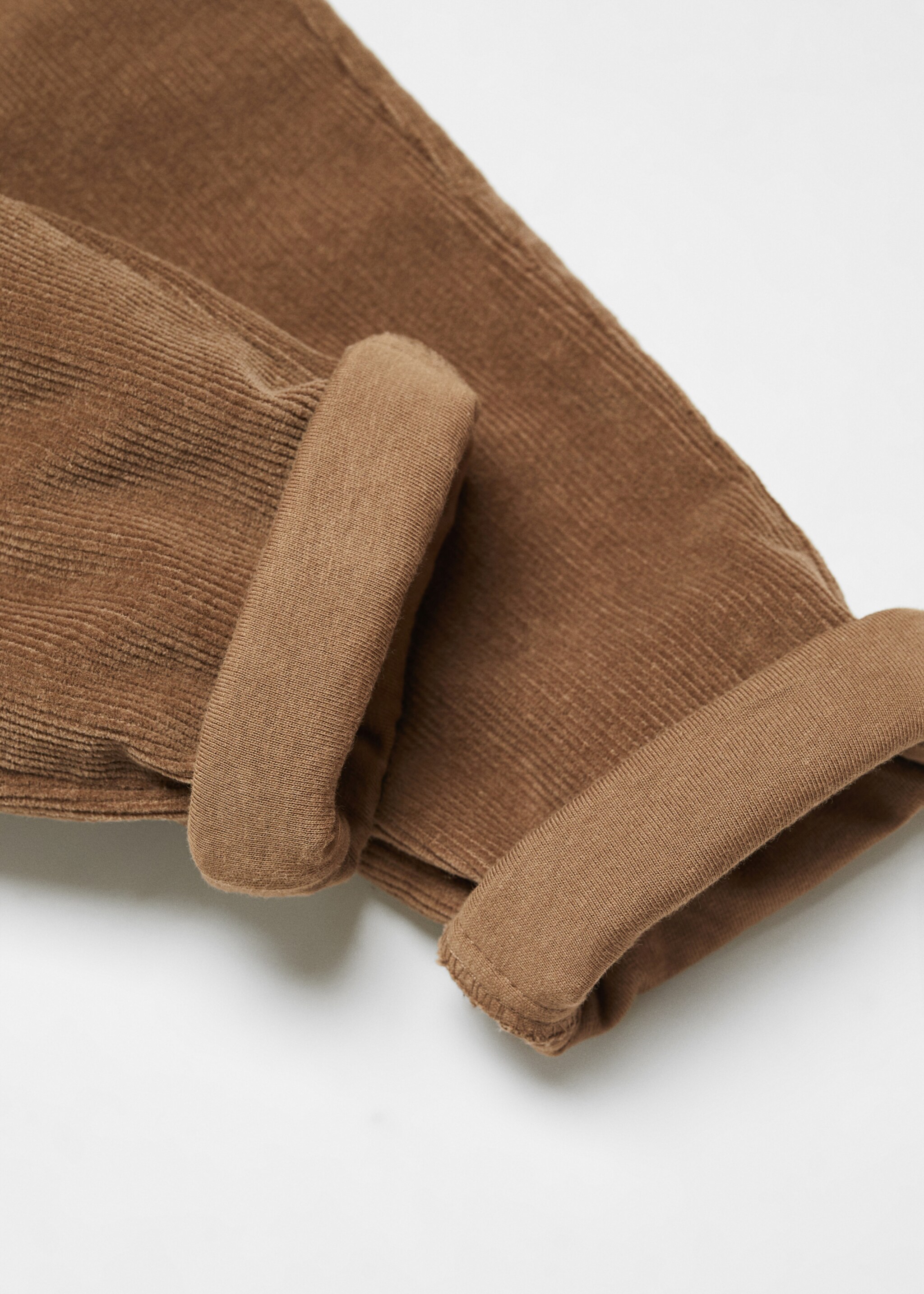 Corduroy jogger trousers - Details of the article 8, Medium Brown. Ref: 57036719-00.