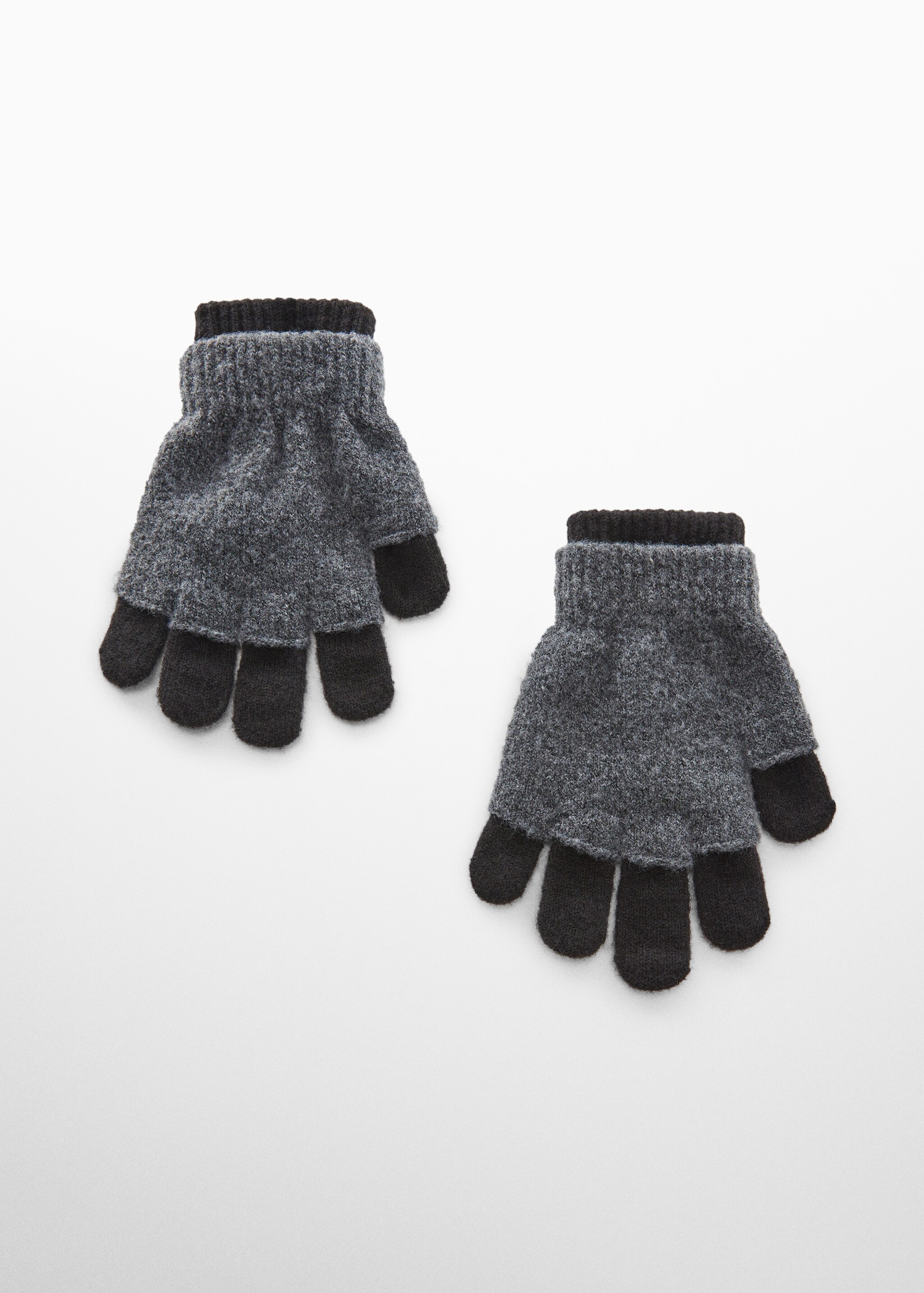 knit bicolour gloves - Article without model