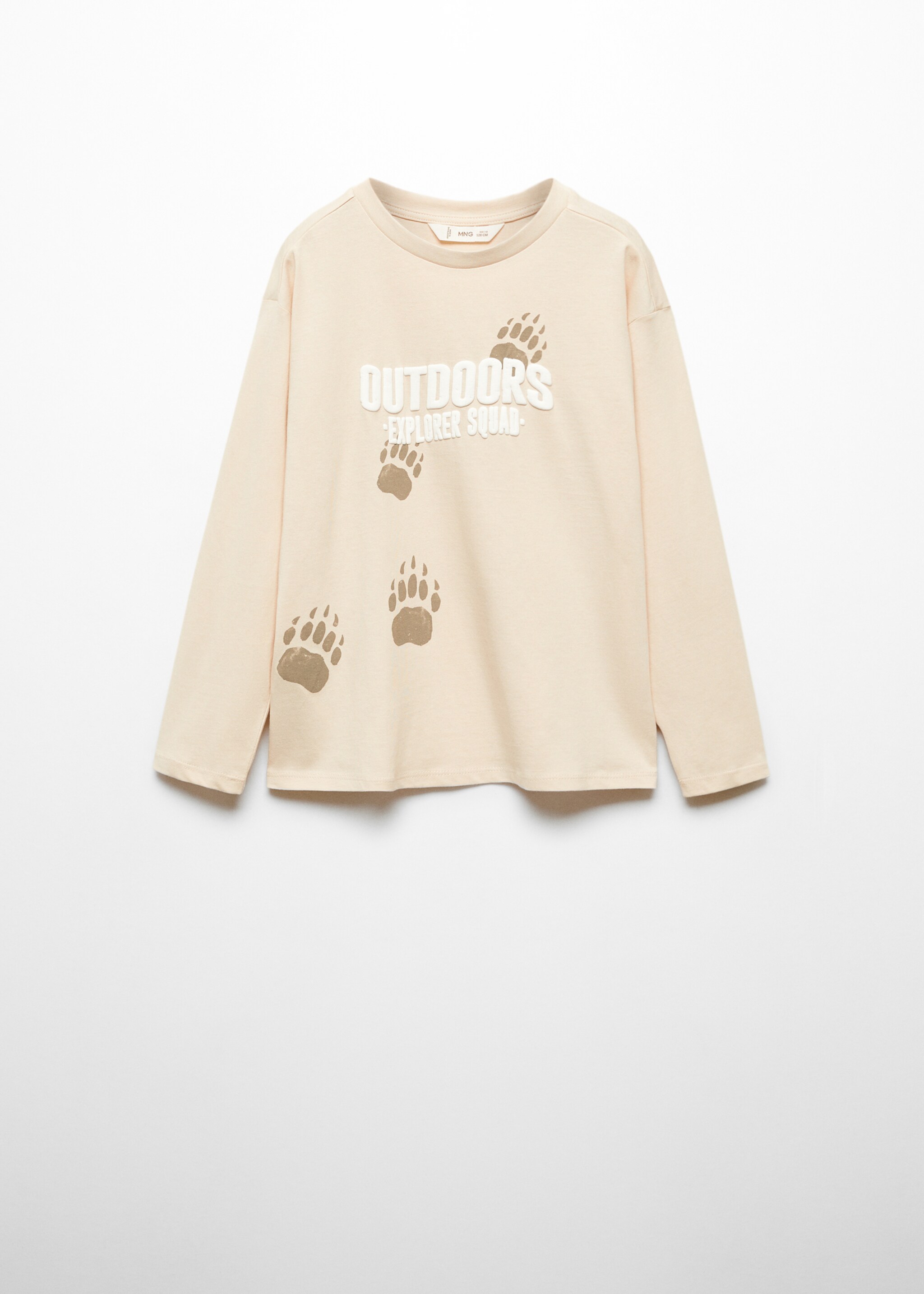 T-Shirt mit Textaufdruck - Artikel ohne Model, Sandfarben. Ref: 57036723-00.
