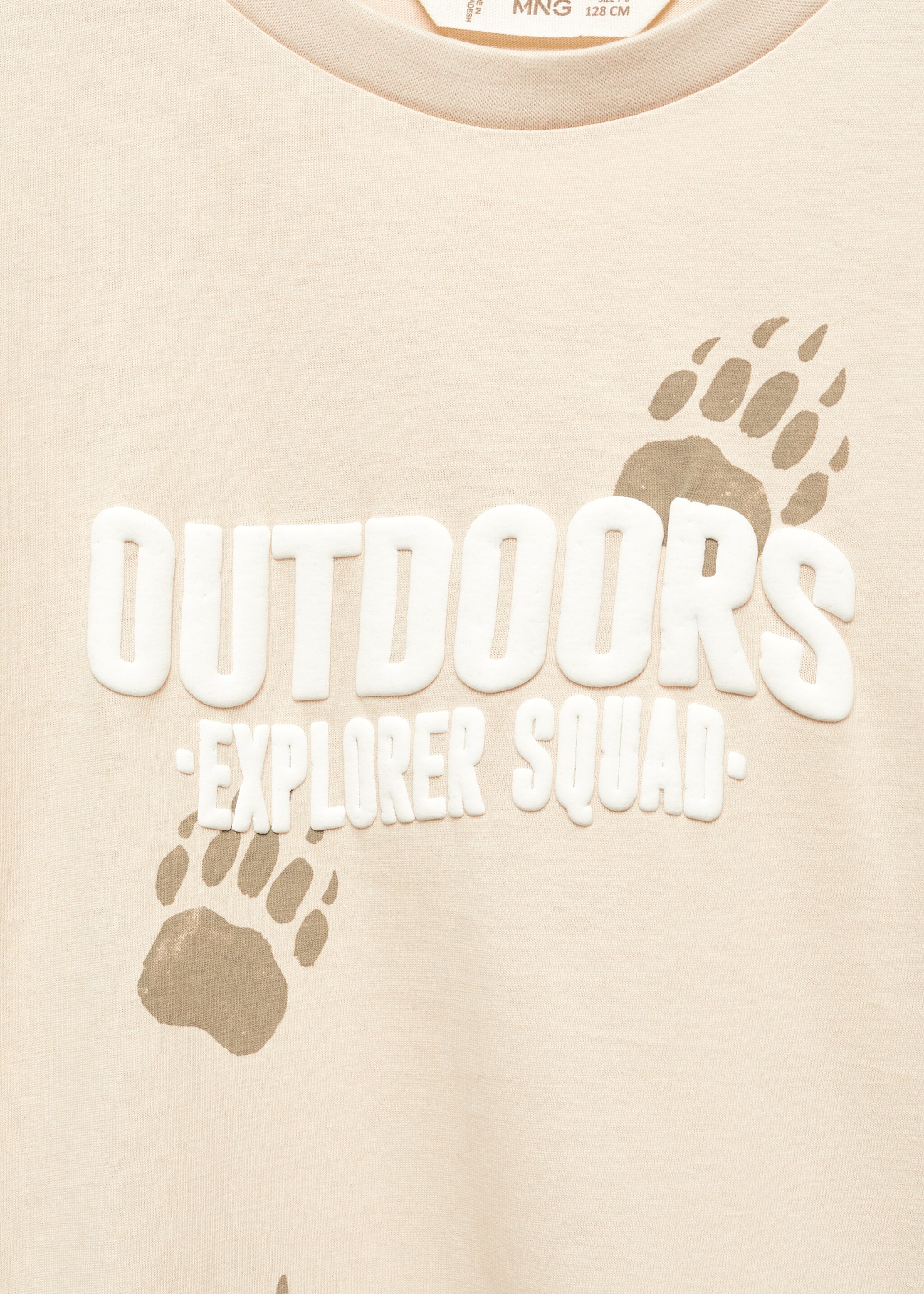 T-Shirt mit Textaufdruck - Detail des Artikels 8, Sandfarben. Ref: 57036723-00.