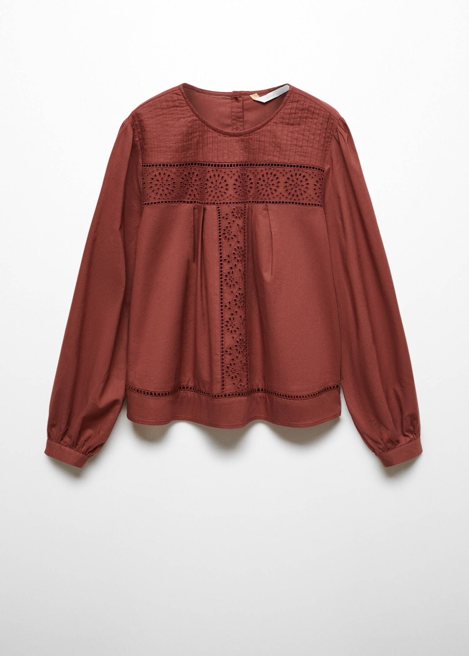 Cotton blouse with openwork details - Article without model