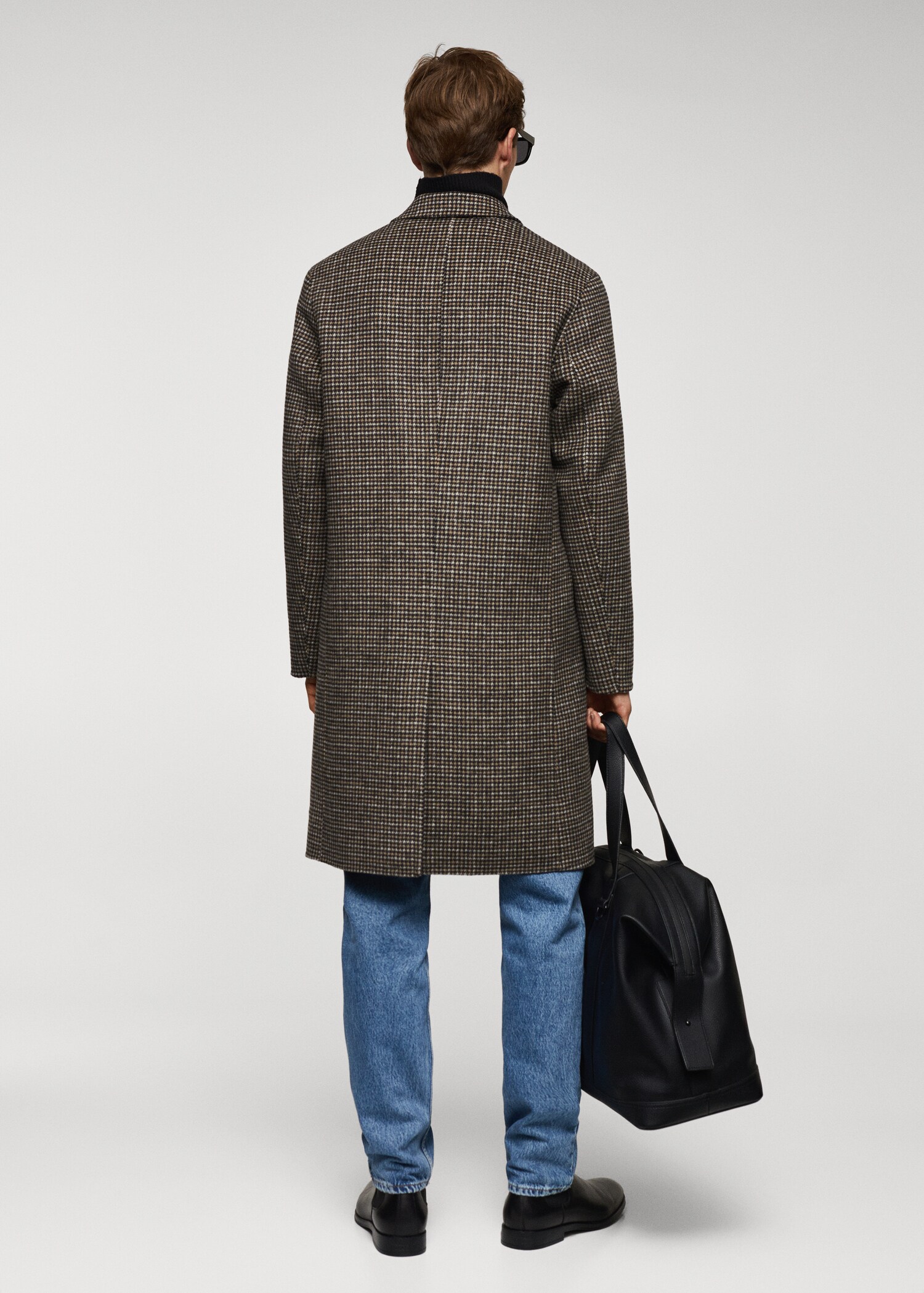 Wool-blend micro-houndstooth coat - Reverse of the article