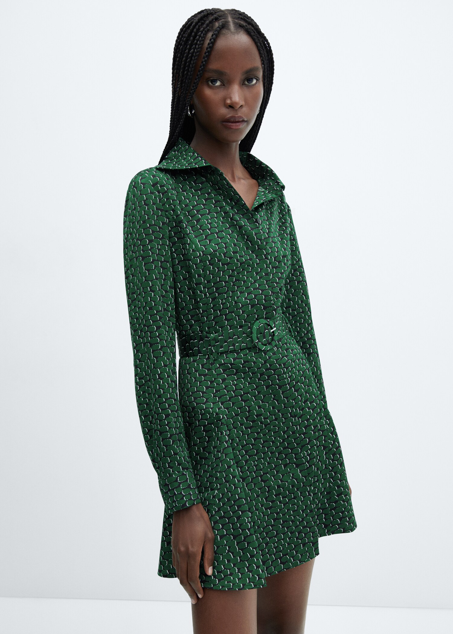 Belt printed dress - Medium plane