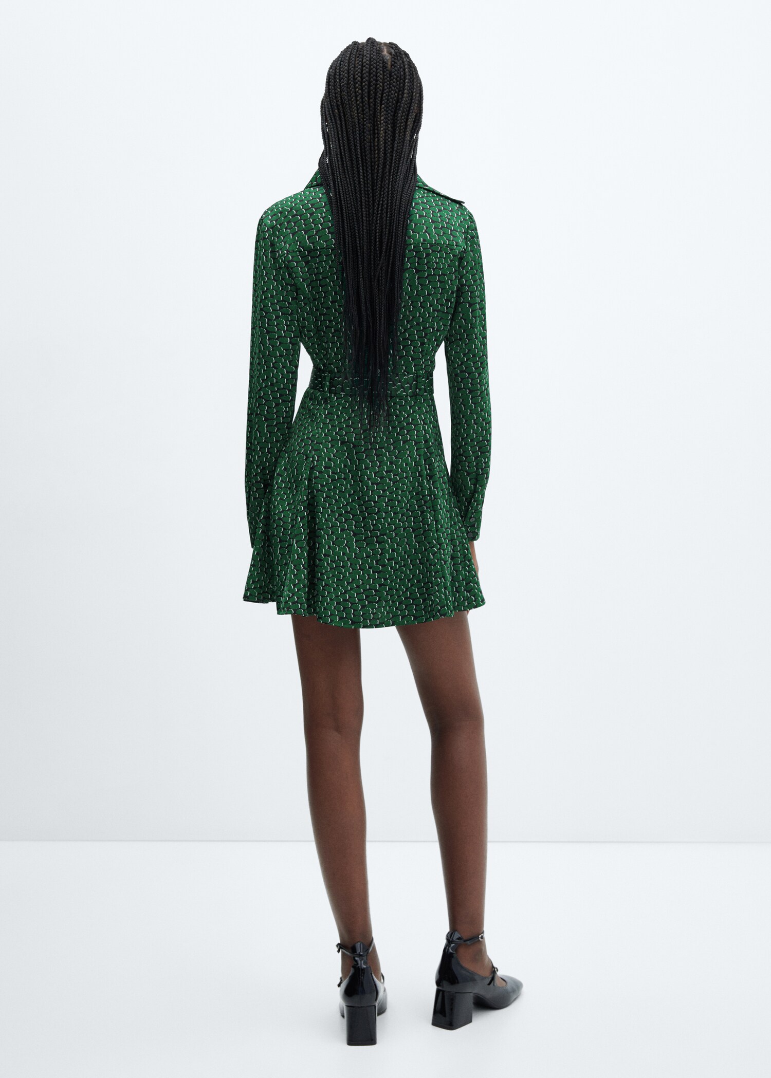 Belt printed dress - Reverse of the article