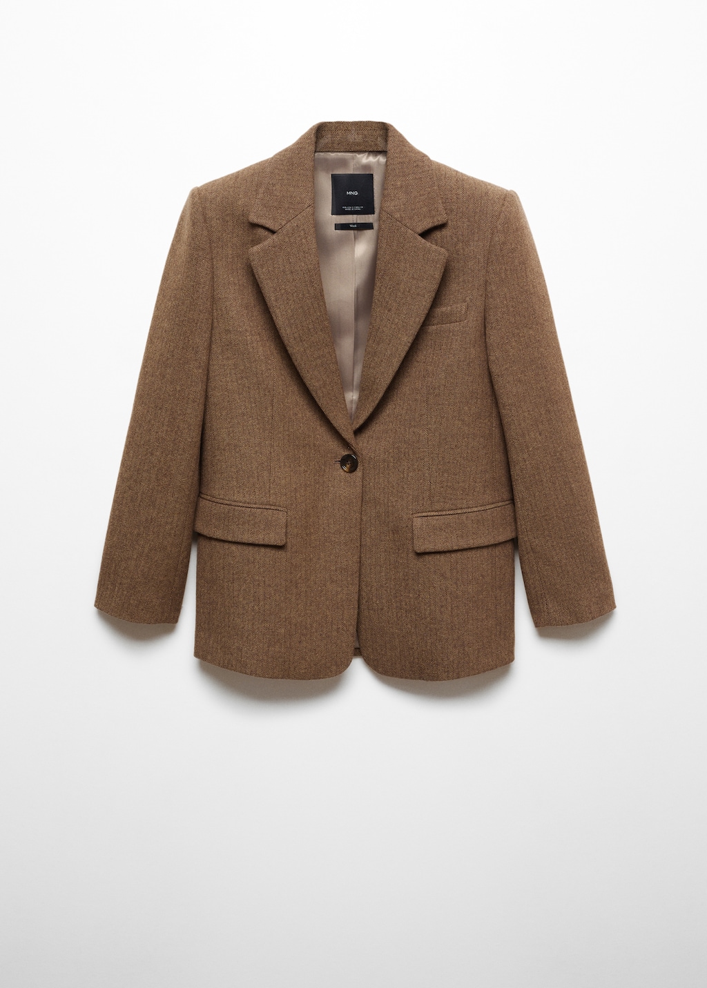 Herringbone wool blend blazer