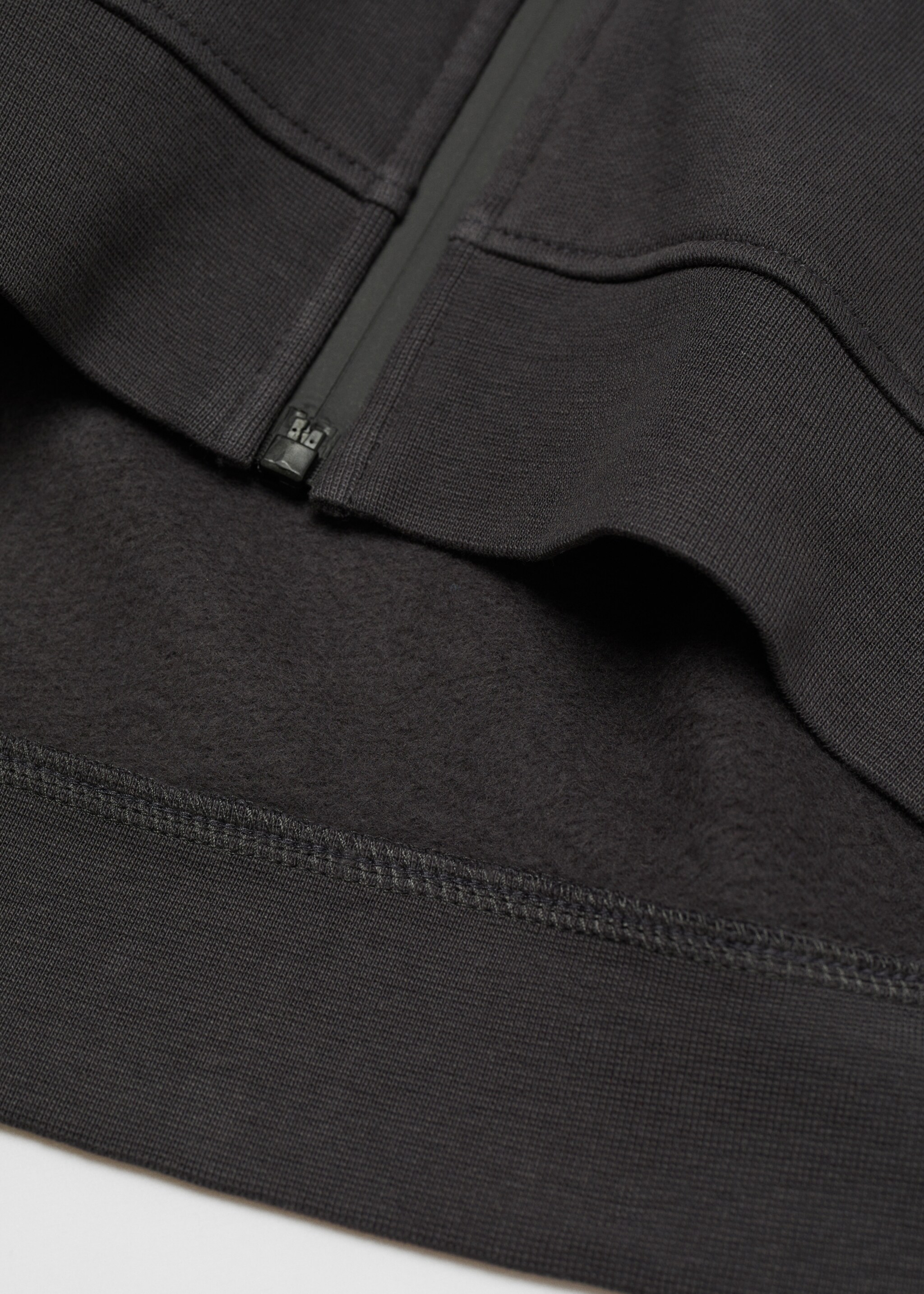 Zipped hoodie - Details of the article 0, Charcoal. Ref: 57037732-00.