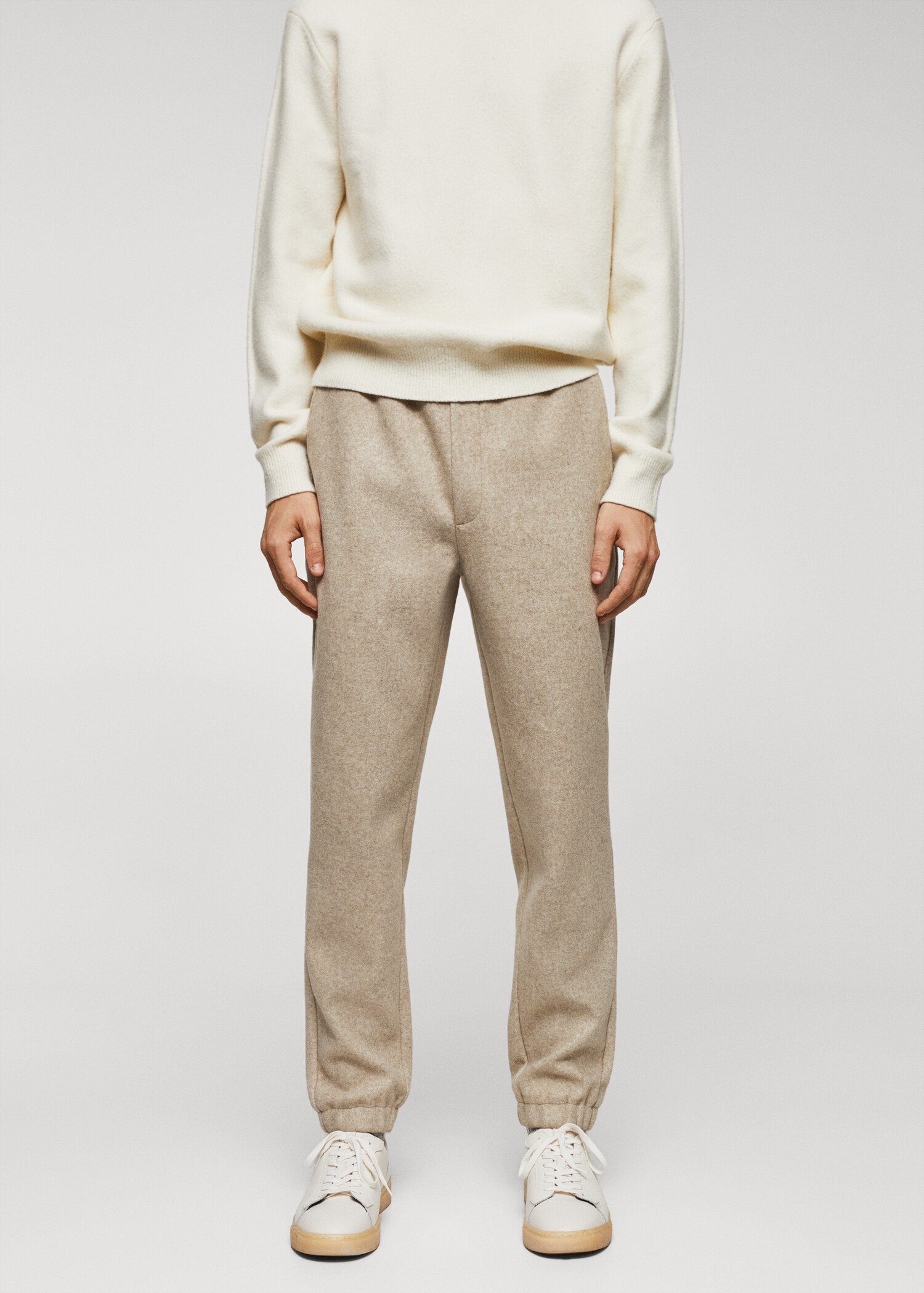 Flannel jogger trousers - Medium plane