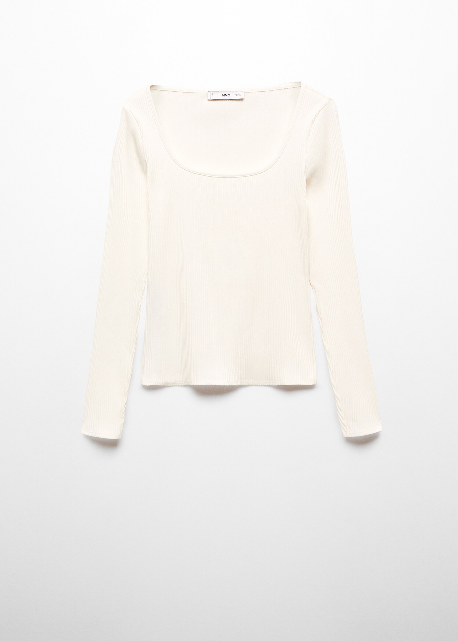 Low-cut ribbed T-shirt - Article without model