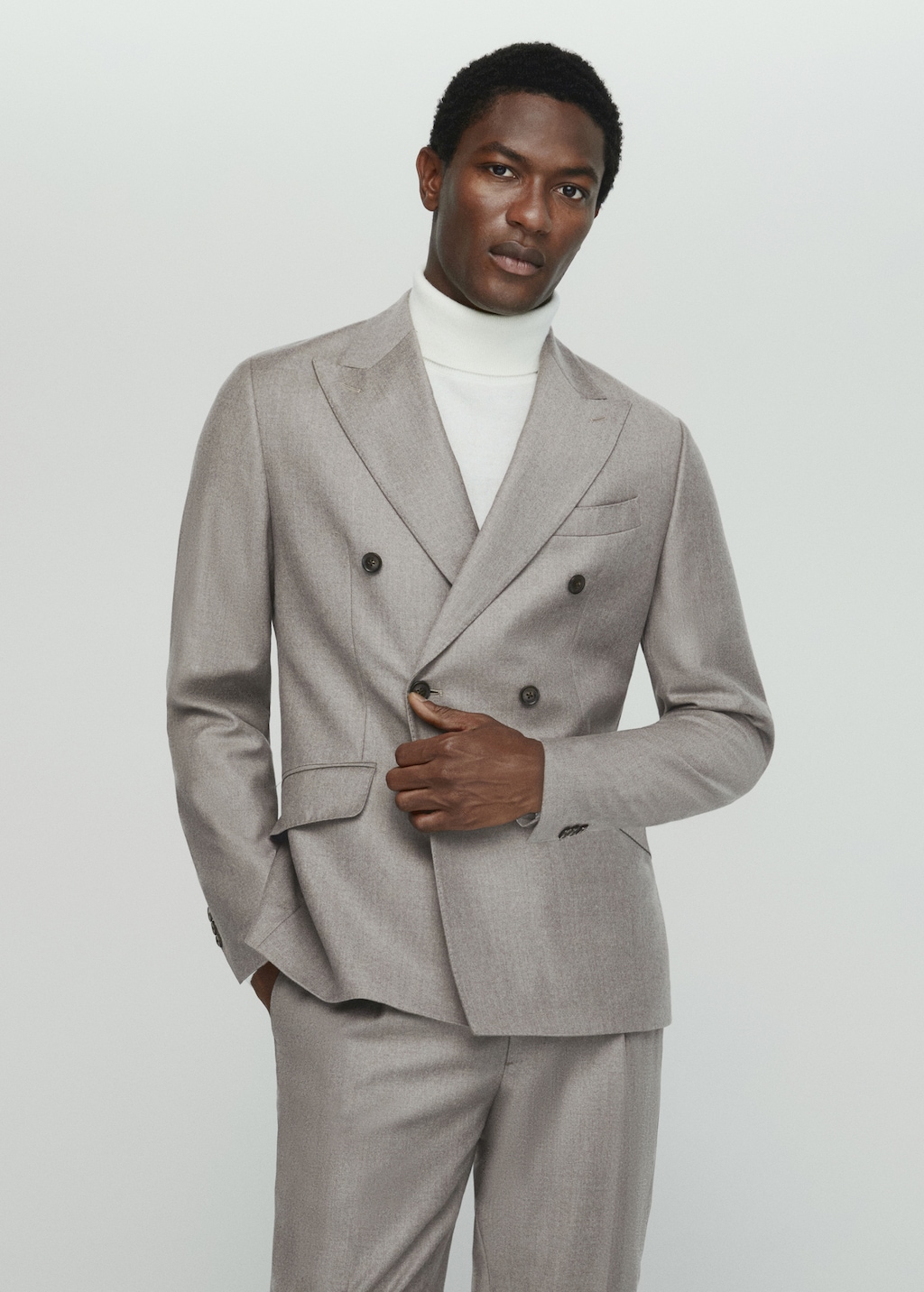 Virgin wool double breasted suit jacket Men MANGO OUTLET Sweden
