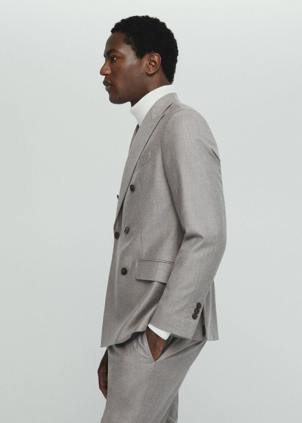 Virgin wool double-breasted suit jacket - Men | MANGO OUTLET USA