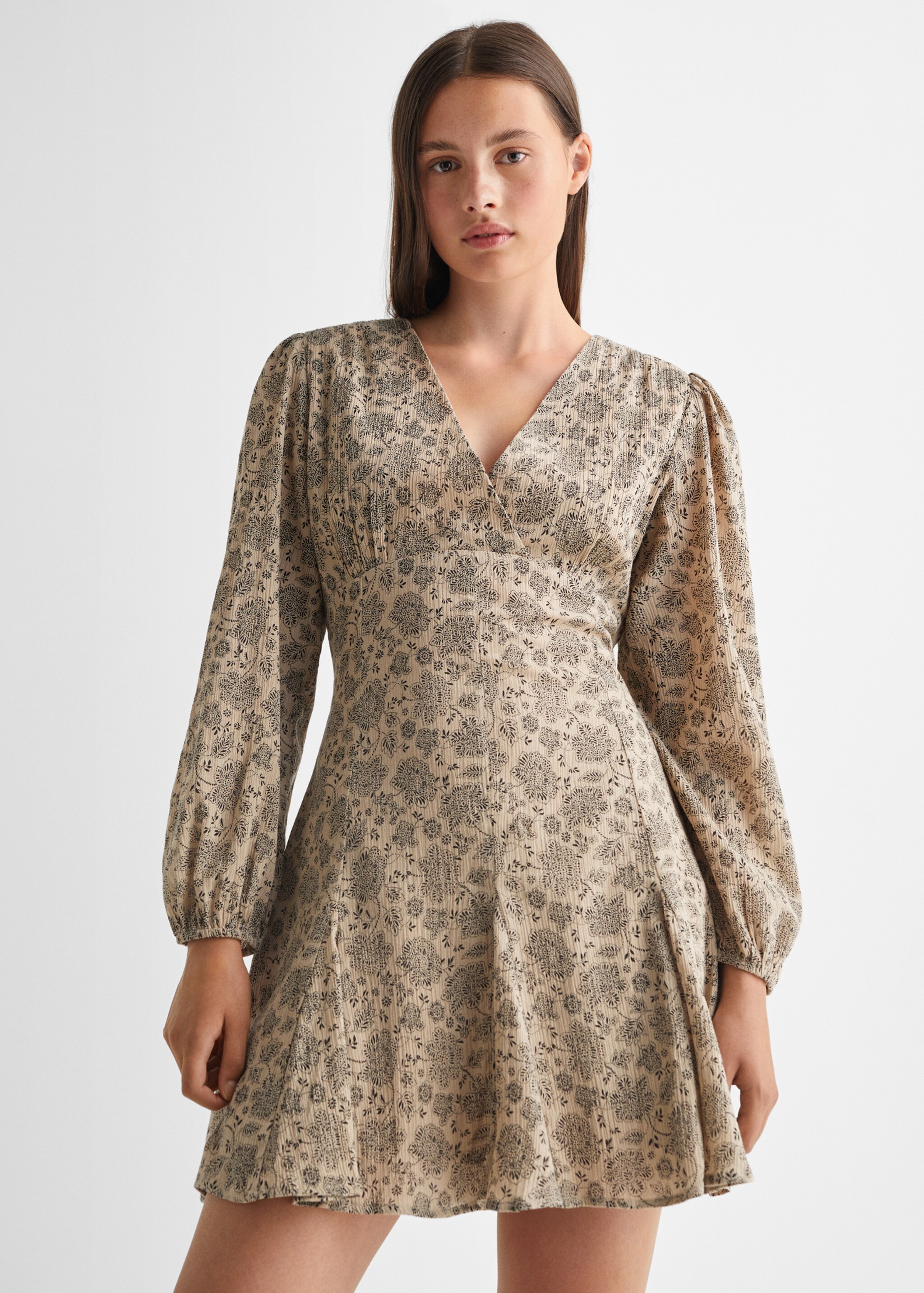 Printed cotton dress - Medium plane, Beige. Ref: 57037900-00.