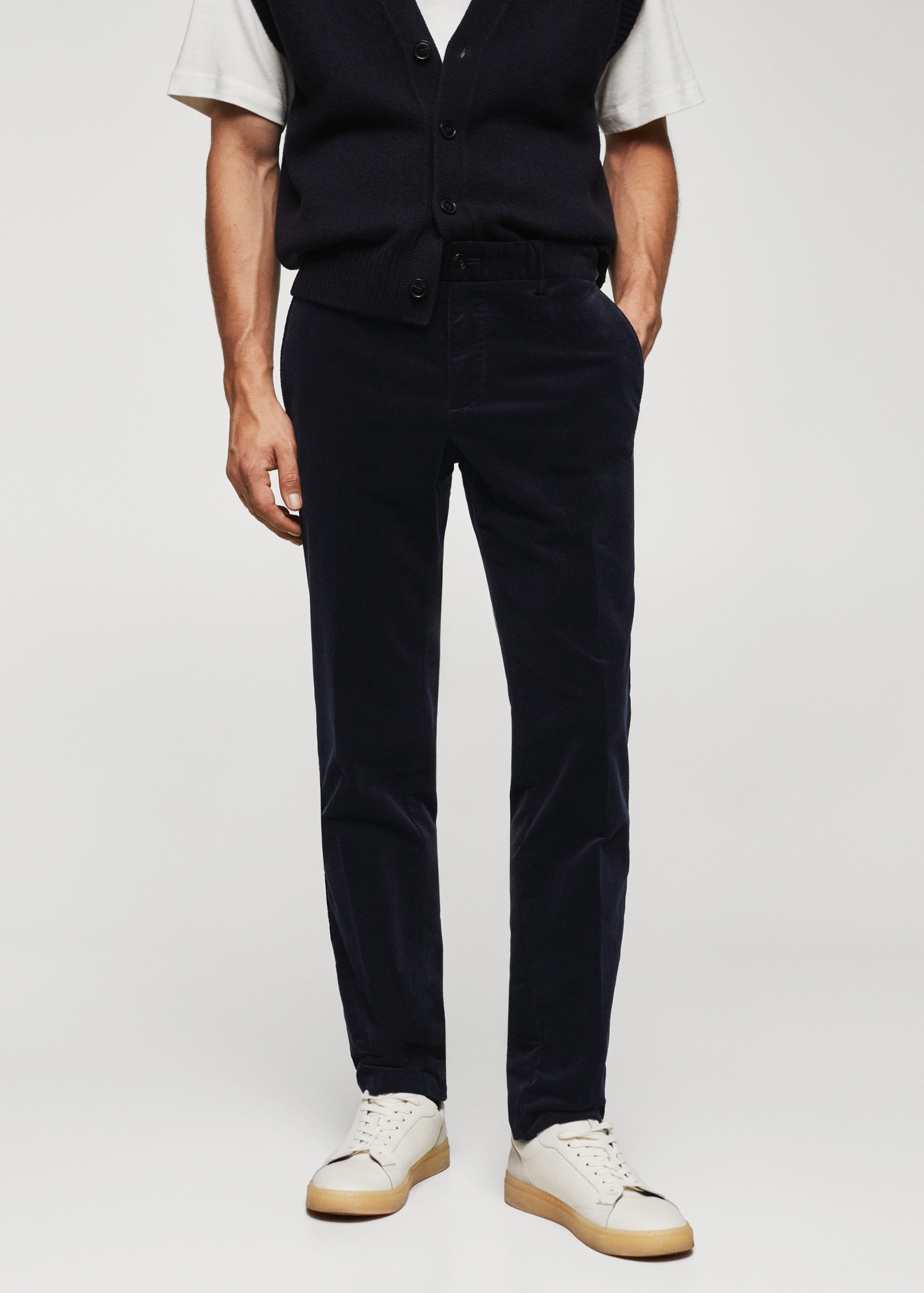Slim-fit micro-corduroy pants Men MANGO OUTLET USA1