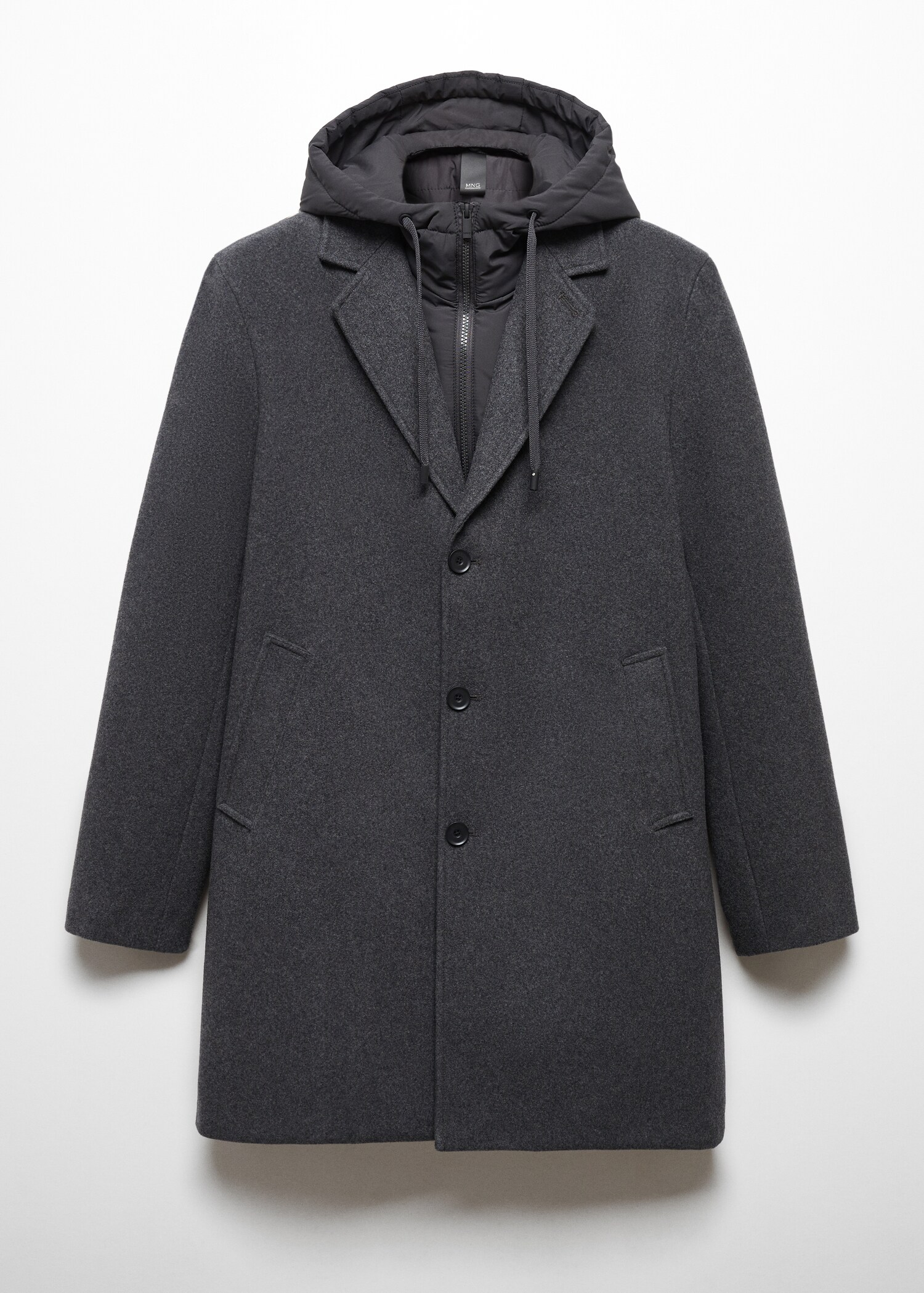 Detachable hood wool coat - Article without model
