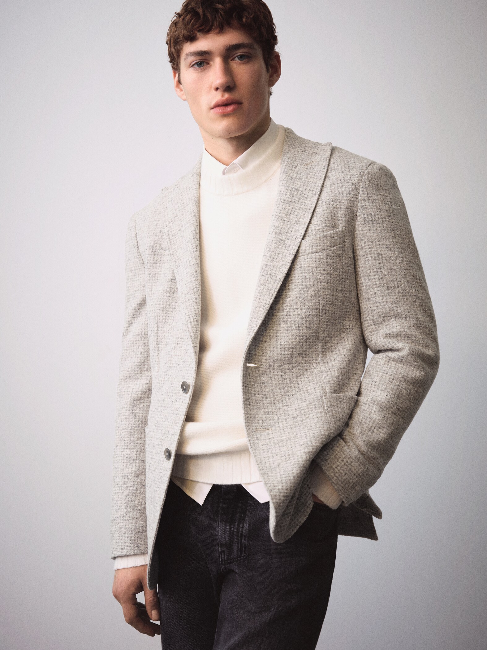 Sakko aus Schurwolle mit Hahnentrittmuster - Detail des Artikels 6