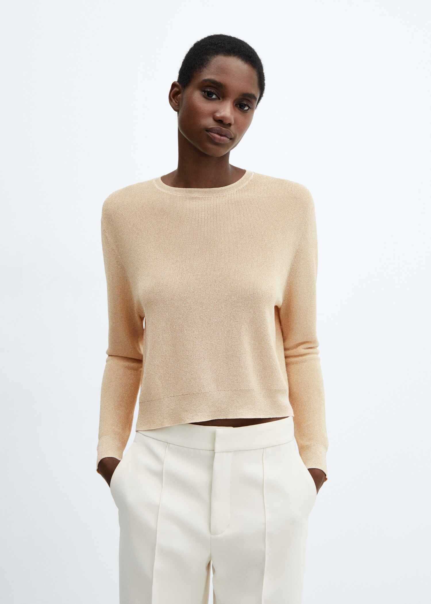 Crewneck lurex sweater - Medium plane