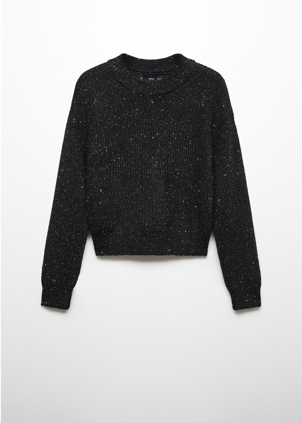 売れ筋商品|||エステール カットソー トップス レディース Night Sparkle Black llic Crew Neck Sweater Knit Black/llic Knit paillette sweater - Women | MANGO OUTLET USA