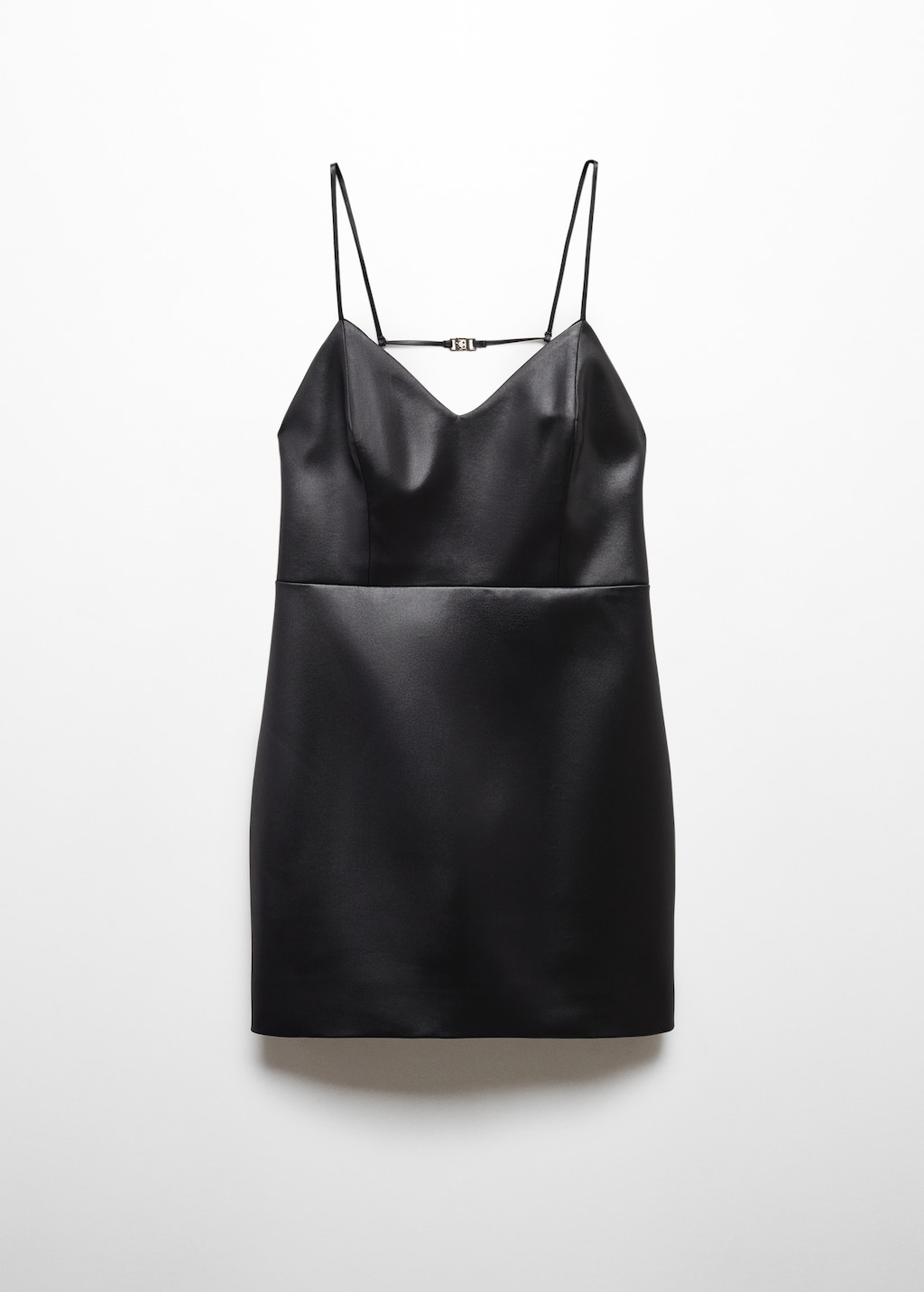 Black leather spaghetti strap dress online