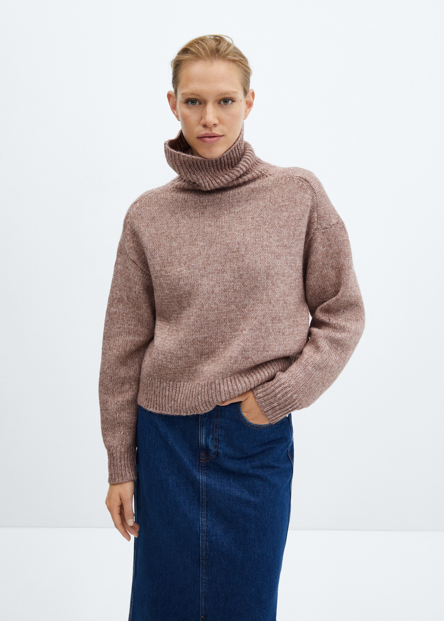 Turtleneck knitted sweater - Medium plane