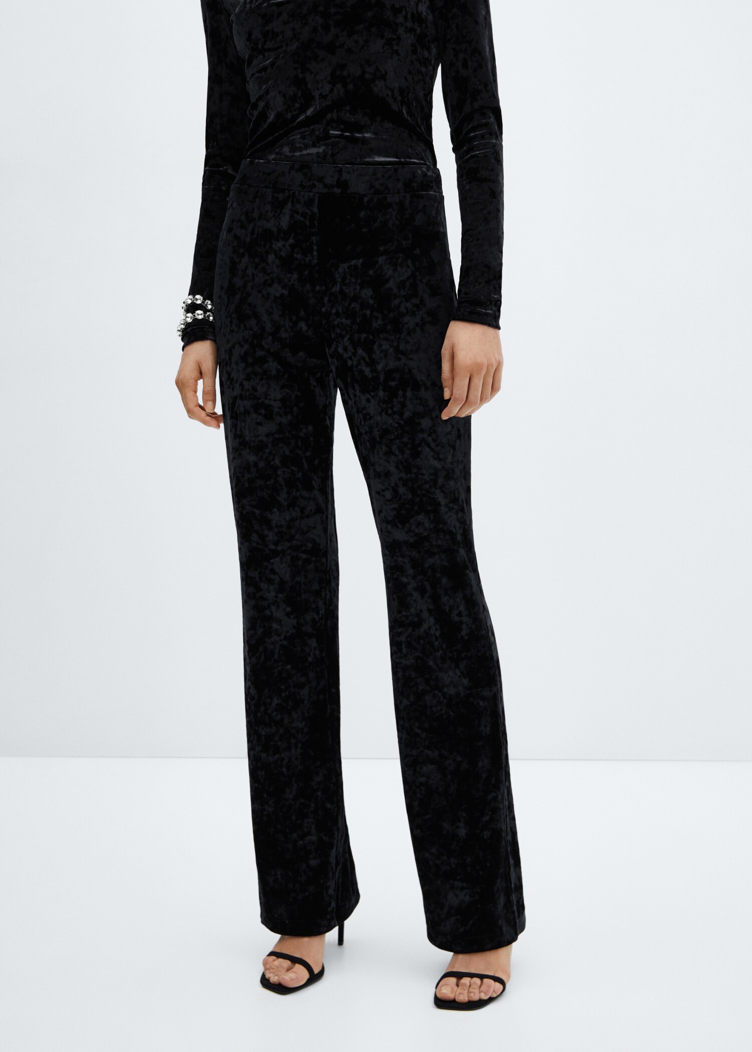 Straight velvet trousers - Medium plane