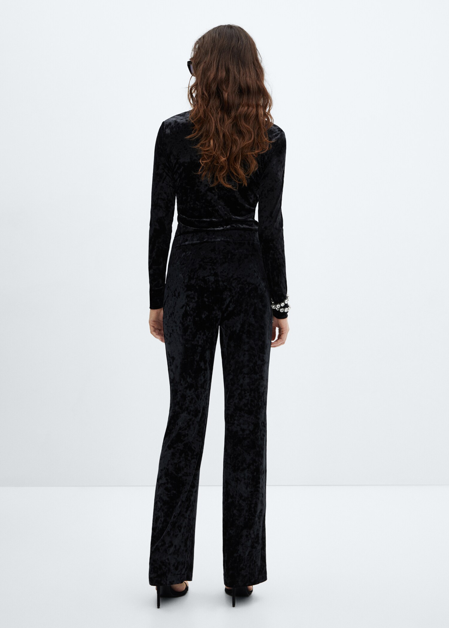 Straight velvet trousers - Reverse of the article
