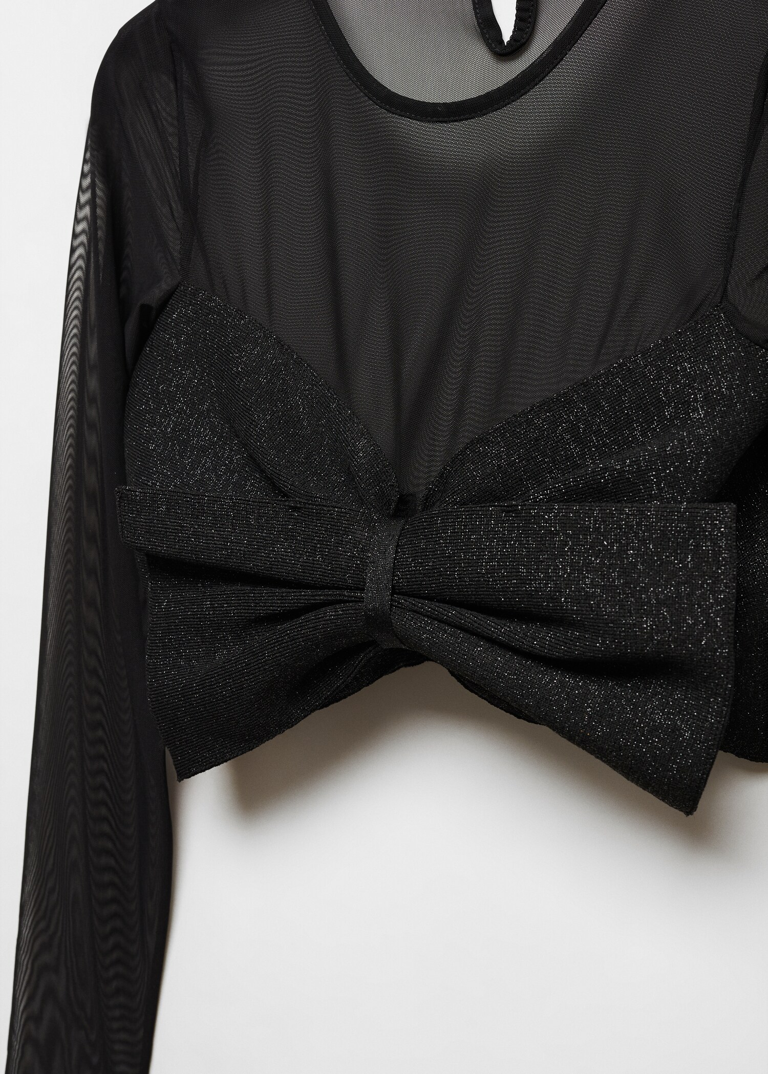 Combined knitted top with bow - Details of the article 8