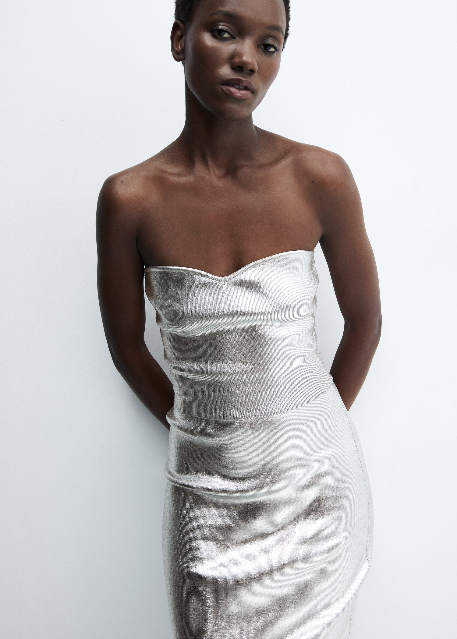 Metallic top with sweetheart neckline - Details of the article 4