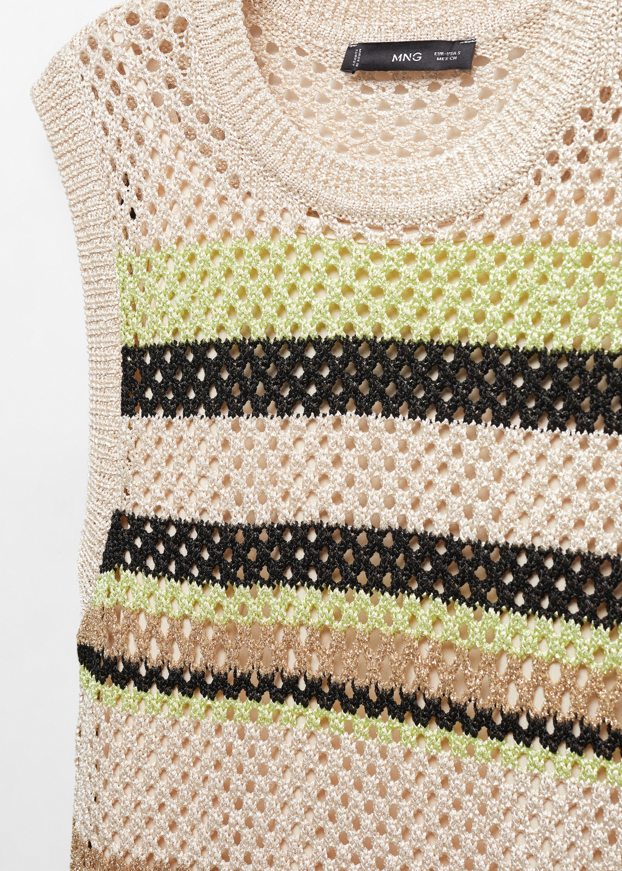 Φόρεμα πλεκτό αζούρ λεπτομέρειες - Λεπτομέρεια του προϊόντος 8, Πράσινο. Ref: 57039121-00.