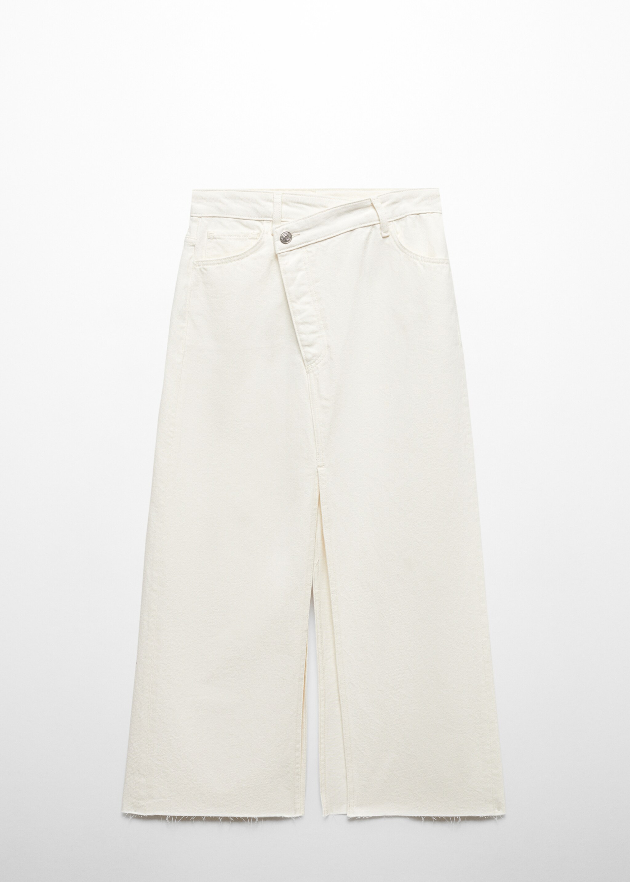 Slit denim skirt - Article without model, Ecru. Ref: 57039123-00.