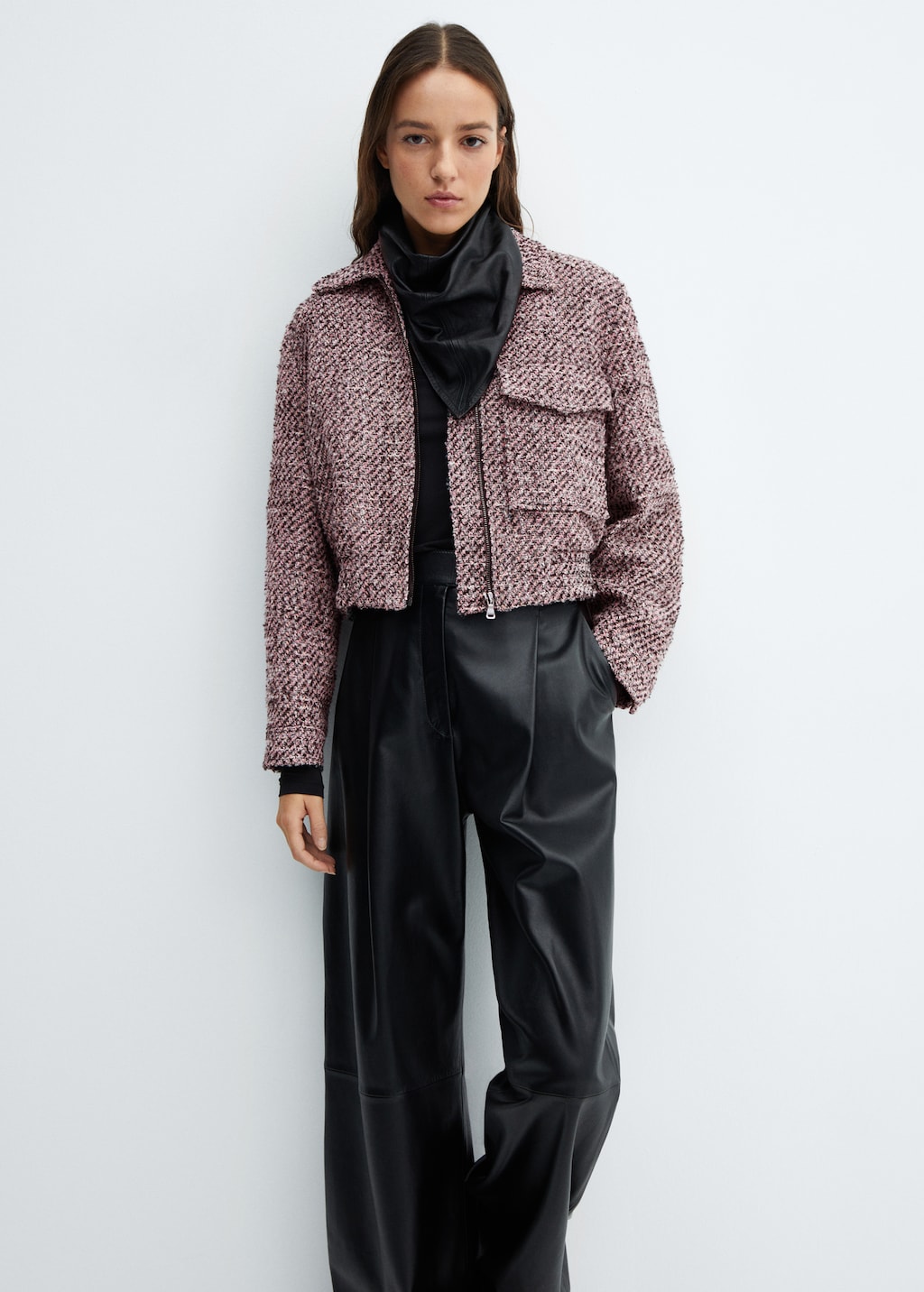 Tweed bomber jacket womens cheap