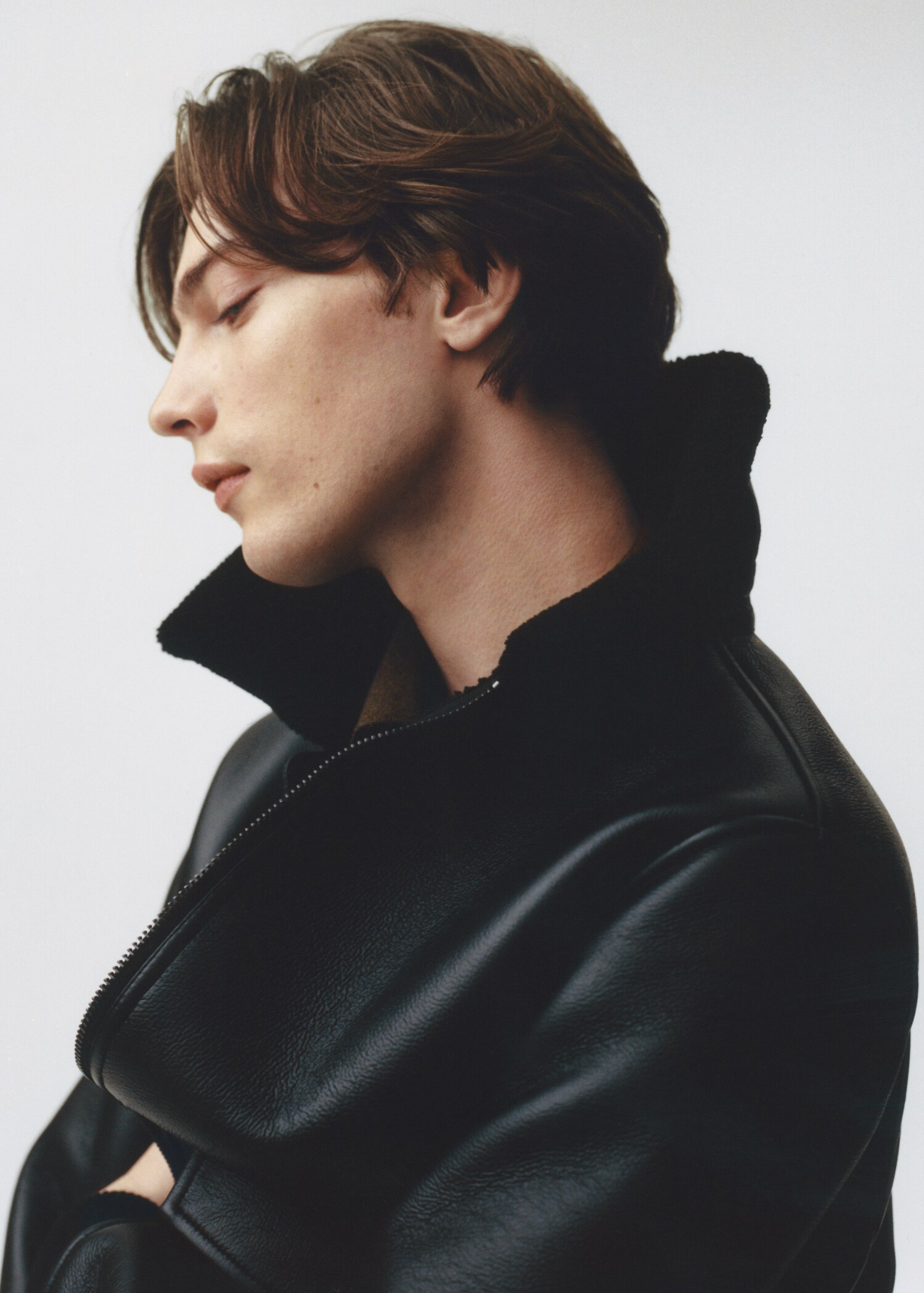 Shearling-lined leather-effect jacket - Details of the article 5