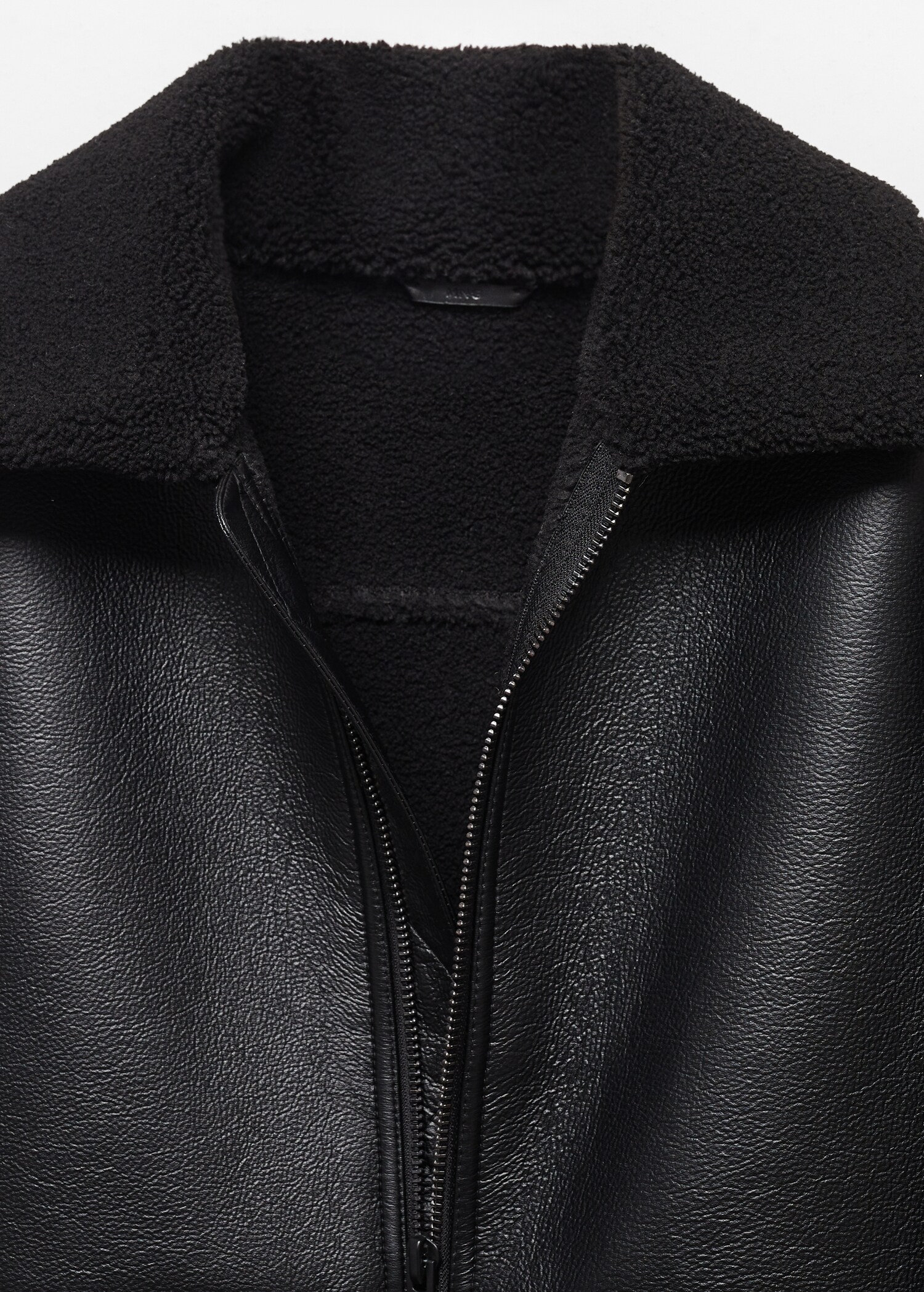 Shearling-lined leather-effect jacket - Details of the article 8