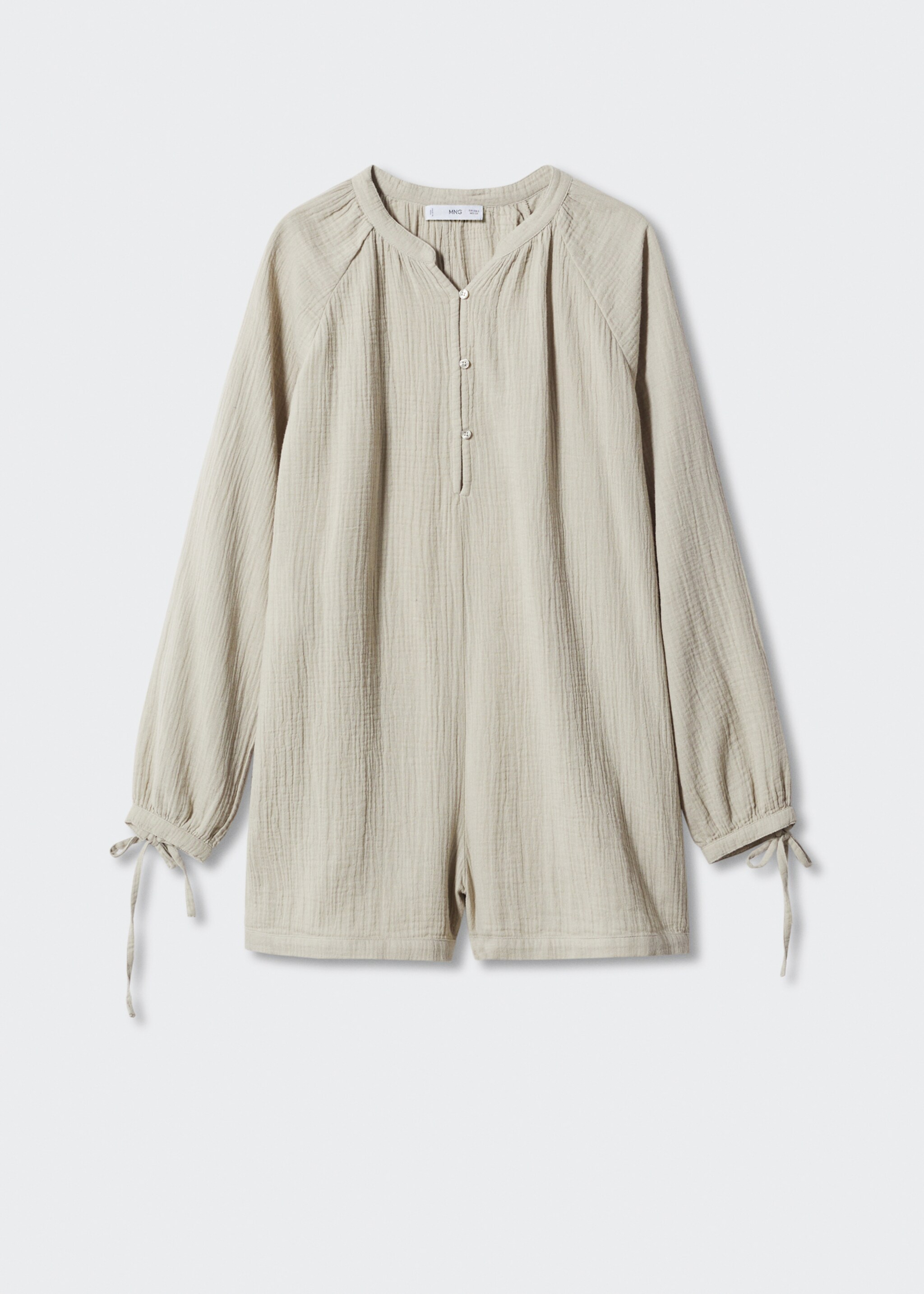 Short jumpsuit with buttons - Article without model, Light/Pastel Grey. Ref: 57040034-00.