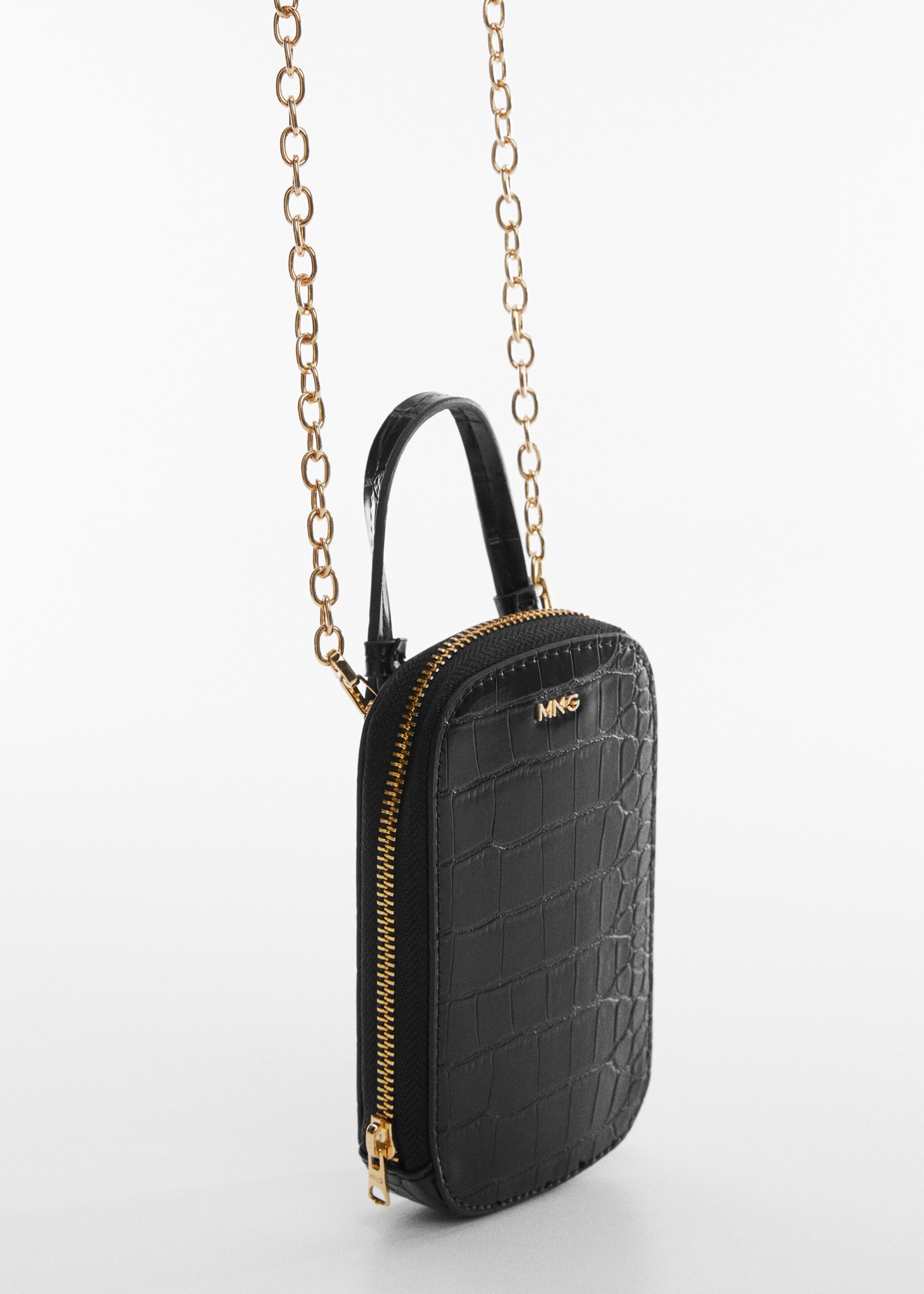 Crocodile mobile case - Medium plane, Black. Ref: 57040252-00.