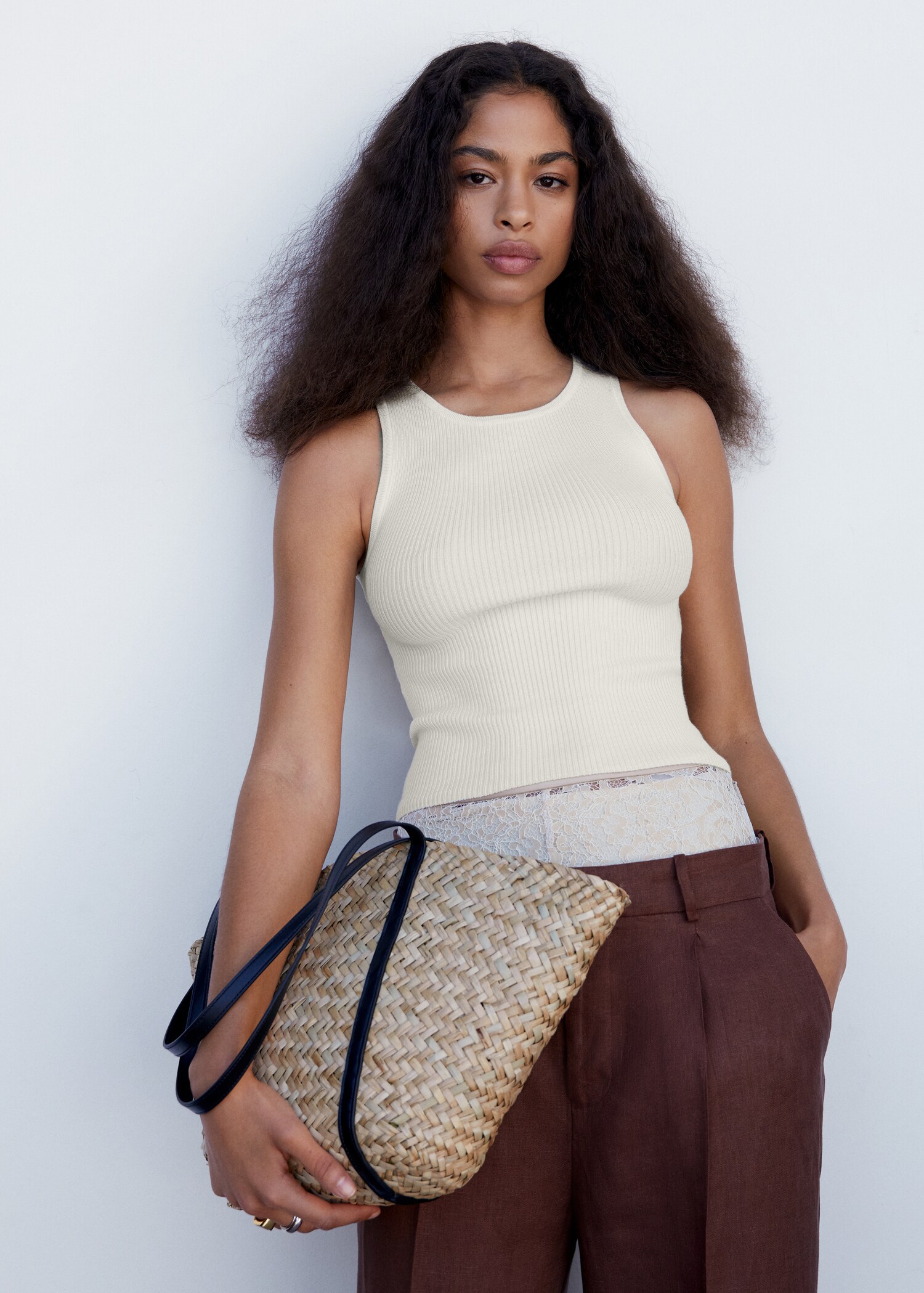 Open back knitted top - Medium plane