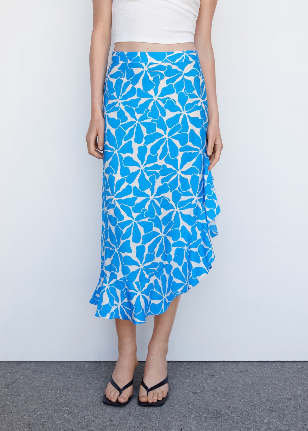 Jupe asymetrique imprimee Femme MANGO OUTLET Suisse