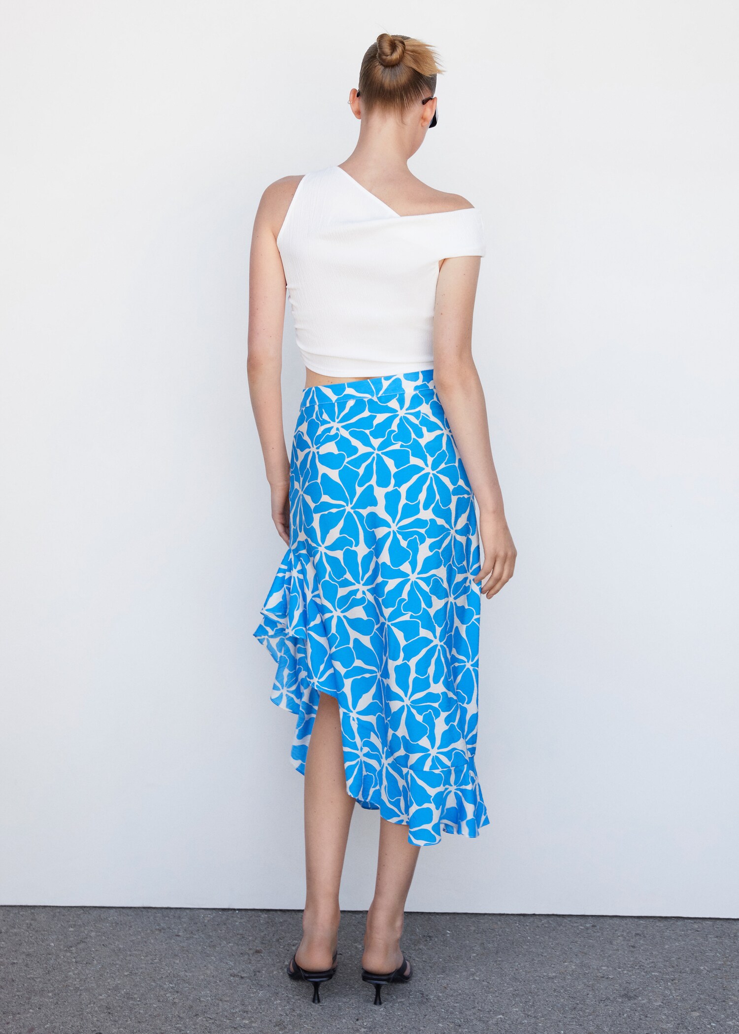 Falda asimétrica estampada - Reverso del artículo