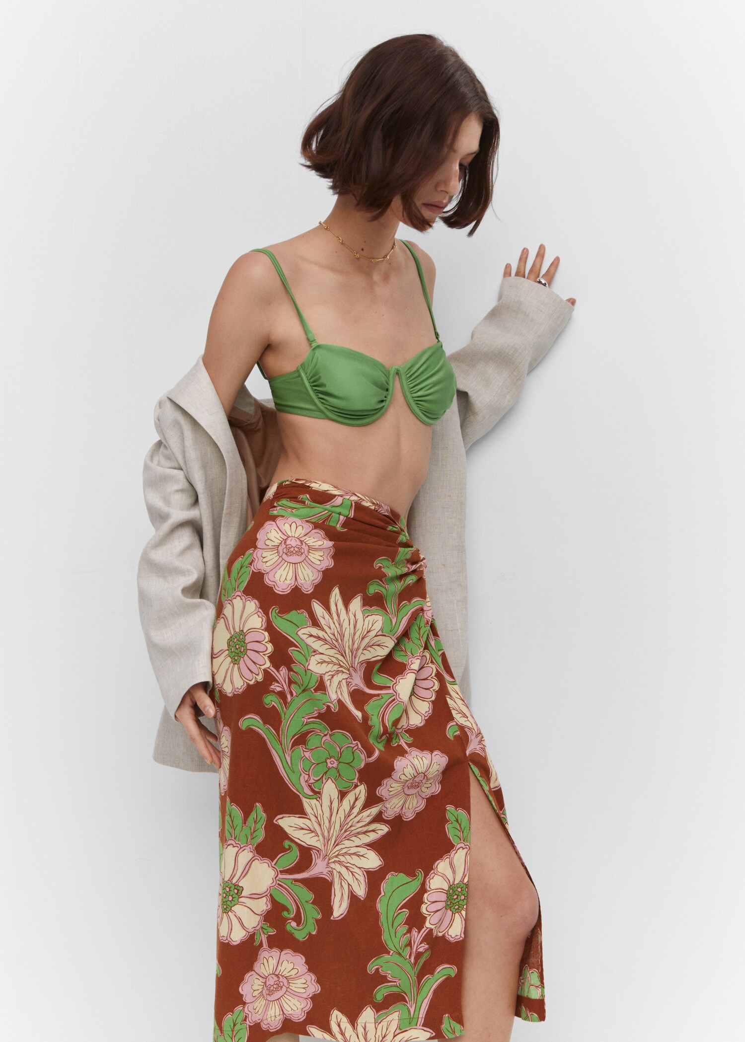 Knot printed skirt - Details of the article 1