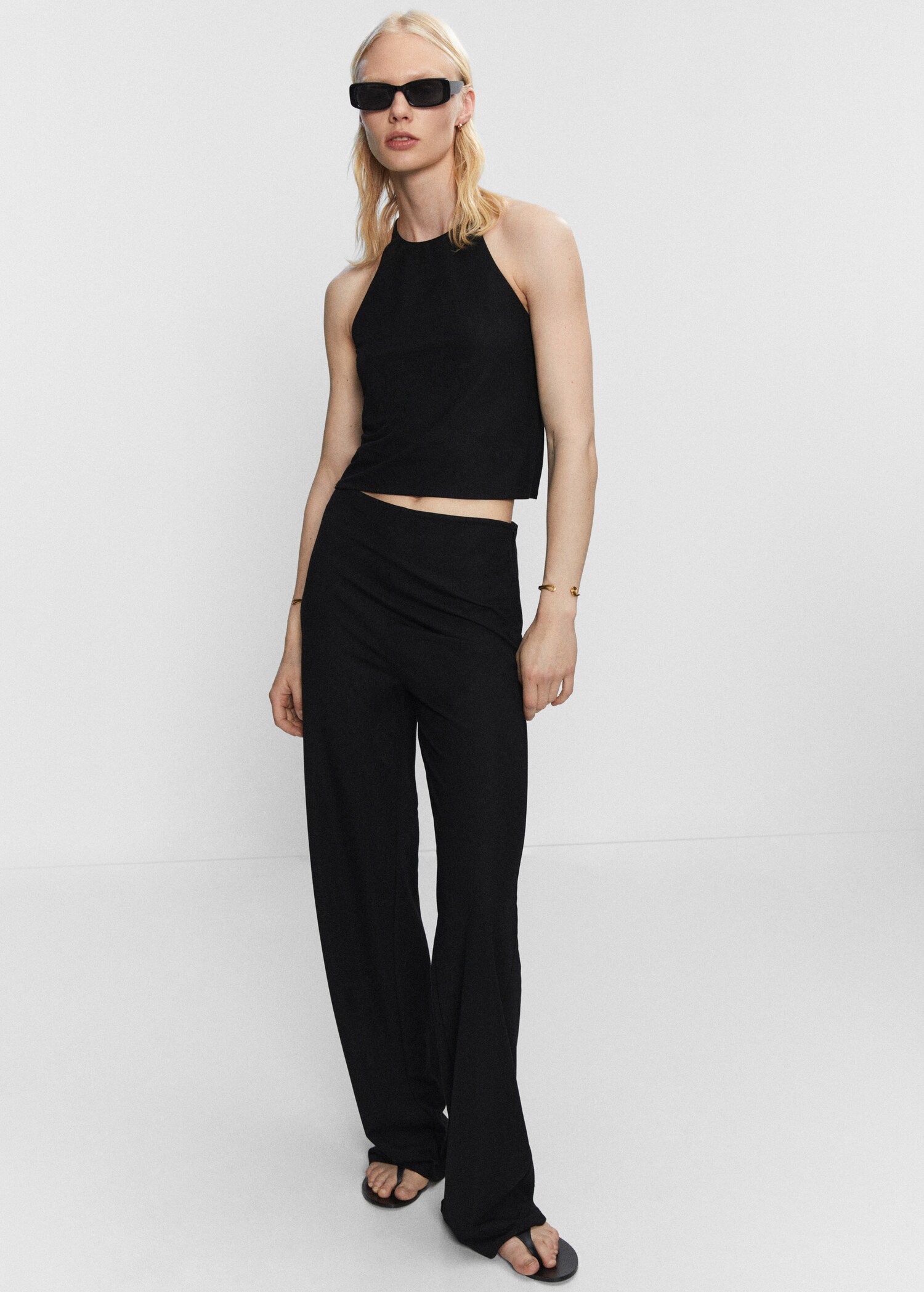 Pantaloni din tricot wide leg - Detaliu al articolului 2