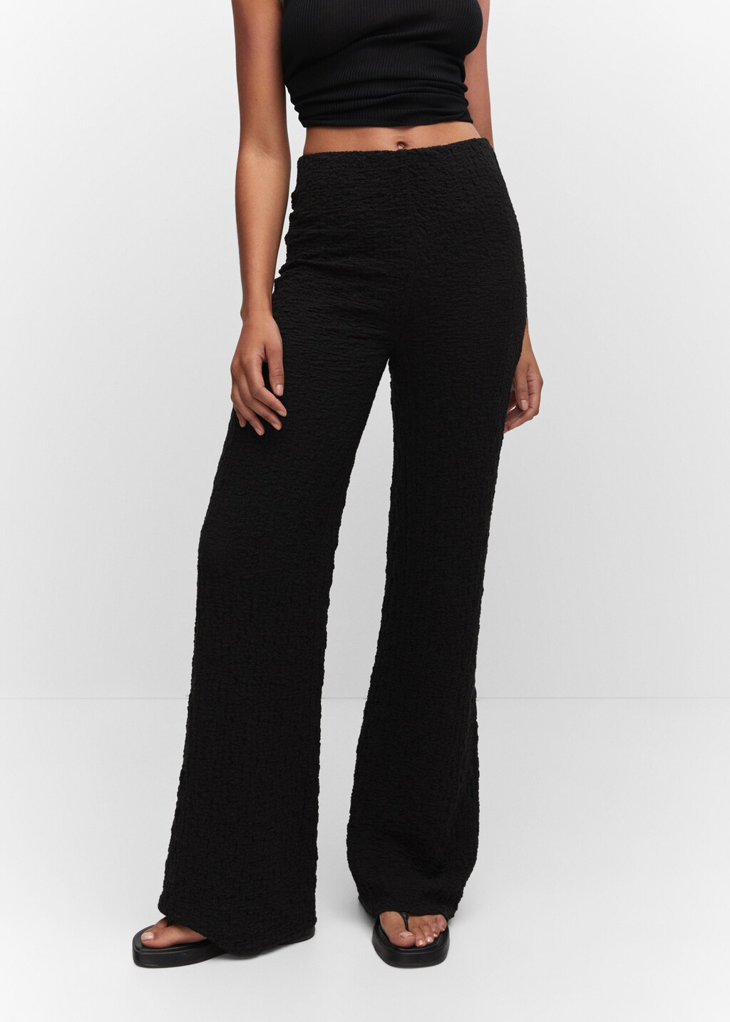 Mango wide leg pants deals