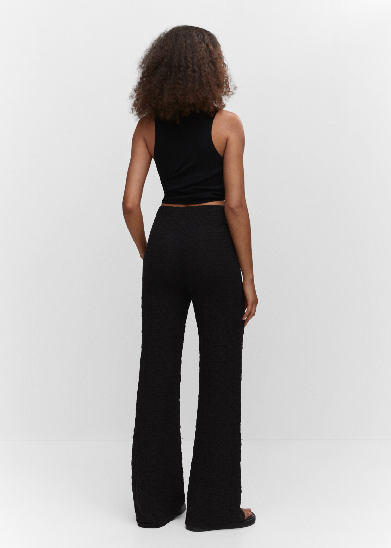 Pantaloni cu textură wide-leg - Spatele articolului