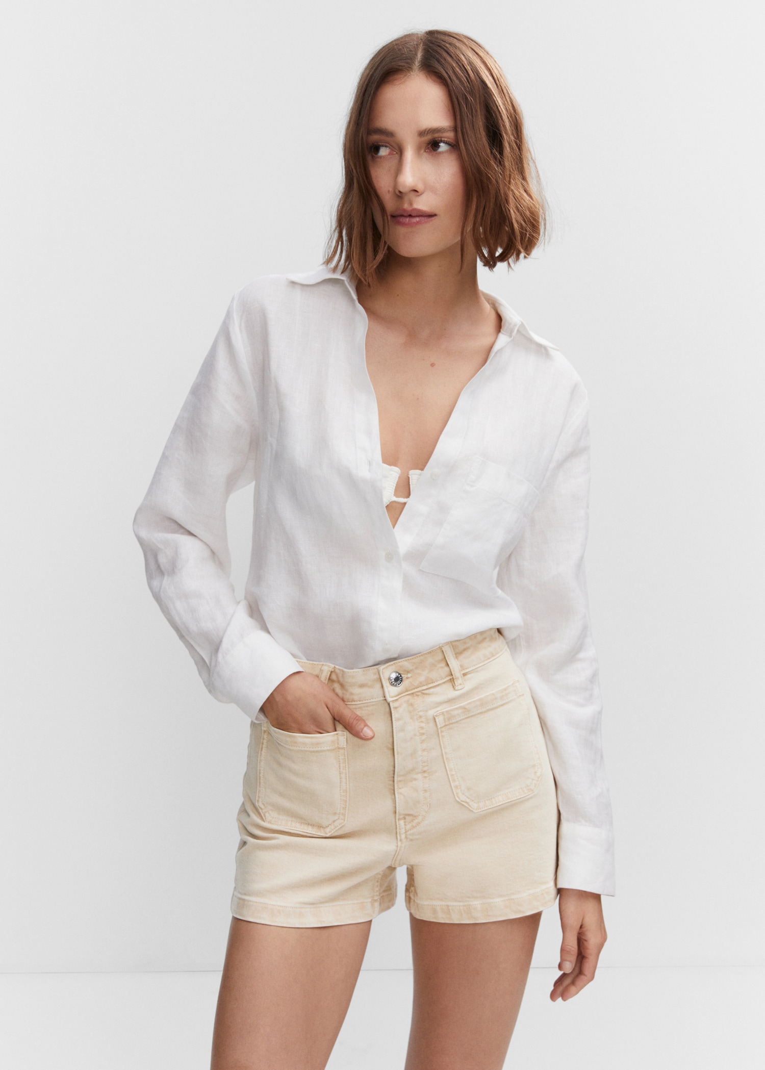 Linen Shorts Short Mujer Mango Corto Short Vaquero Mango Shorts