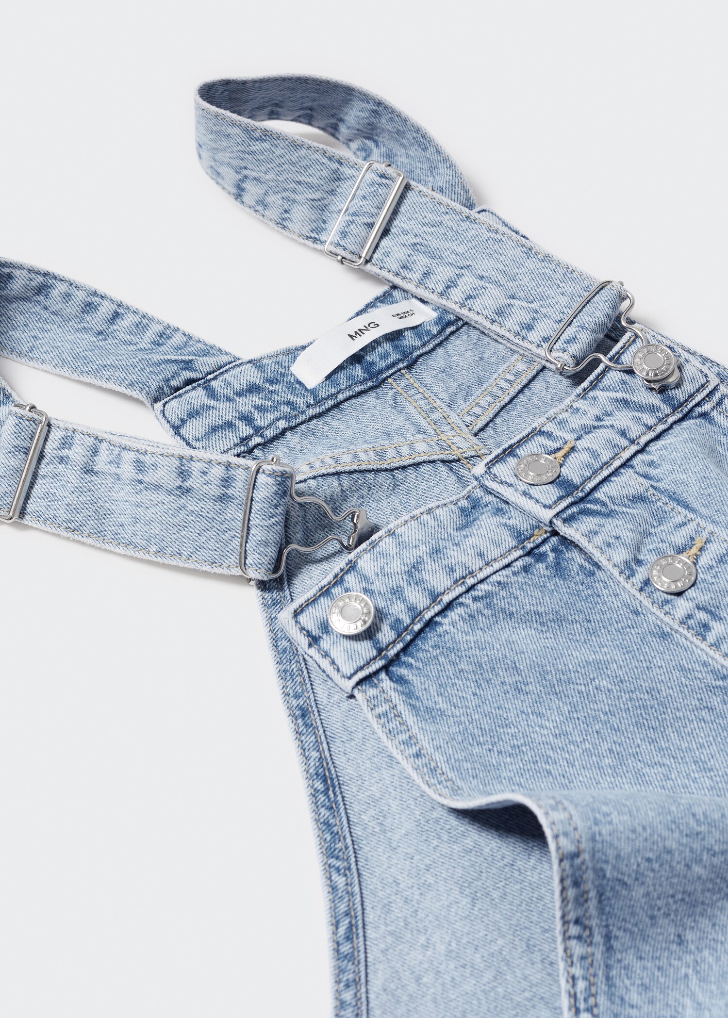Denim button-down dungarees - Details of the article 8
